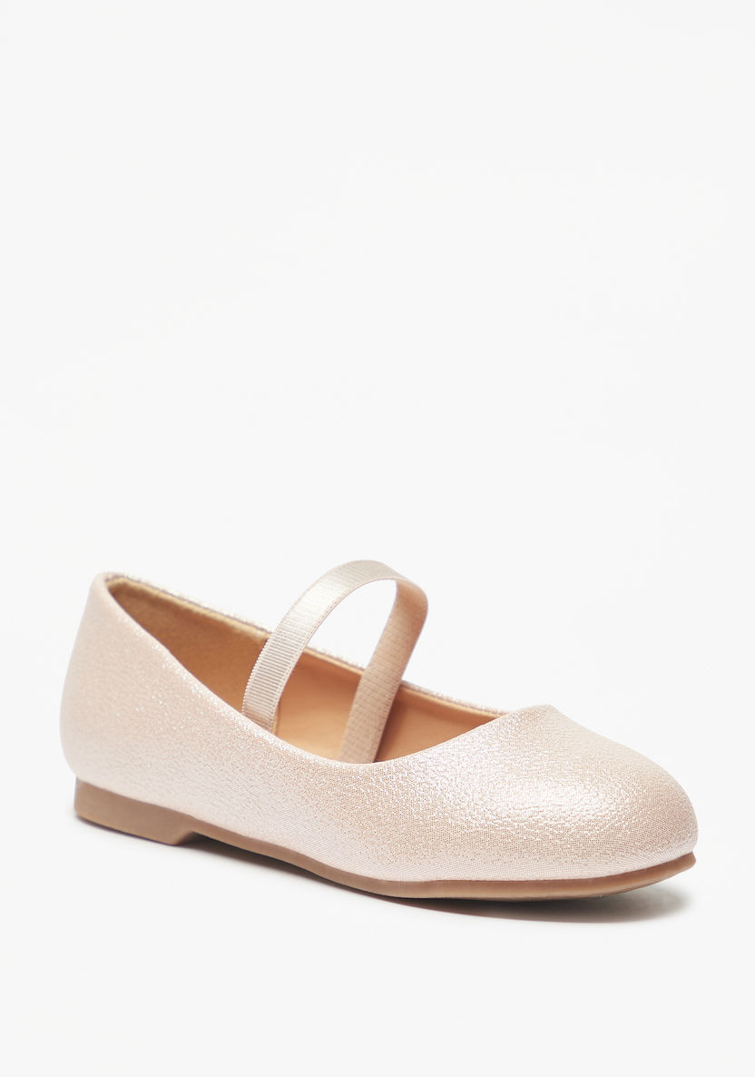 Juniors Round Toe Ballerina Shoes with Elasticised Strap-Girl%27s Ballerinas-image-0
