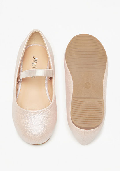Juniors Round Toe Ballerina Shoes with Elasticised Strap-Girl%27s Ballerinas-image-3