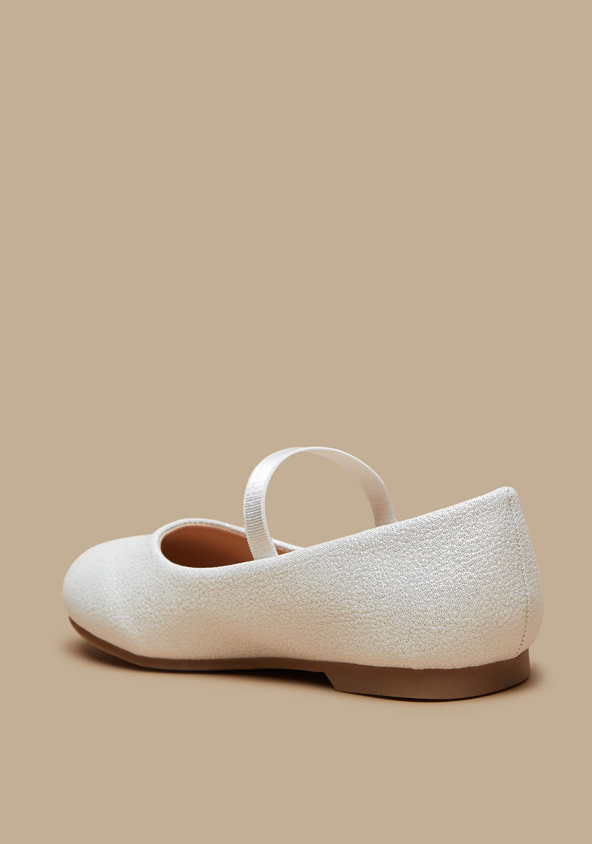 Juniors Round Toe Ballerina Shoes with Elasticised Strap-Girl%27s Ballerinas-image-1
