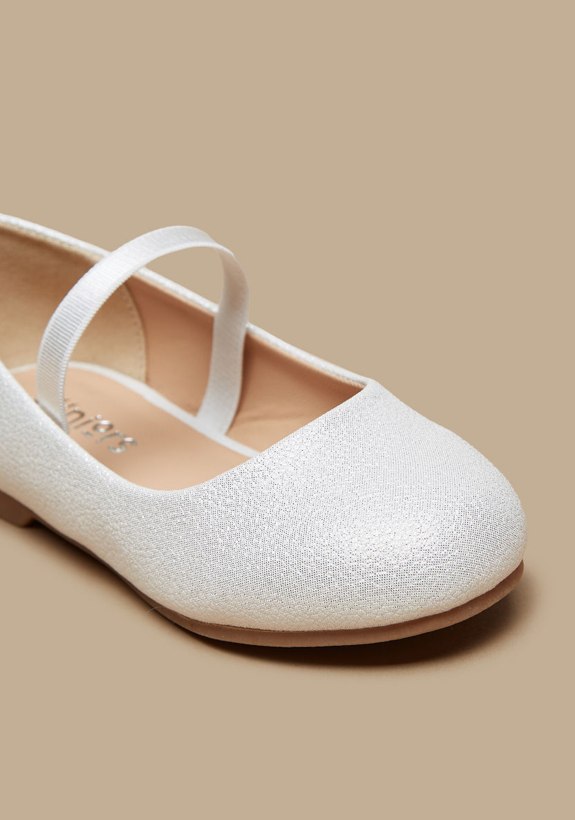 Juniors Round Toe Ballerina Shoes with Elasticised Strap-Girl%27s Ballerinas-image-4