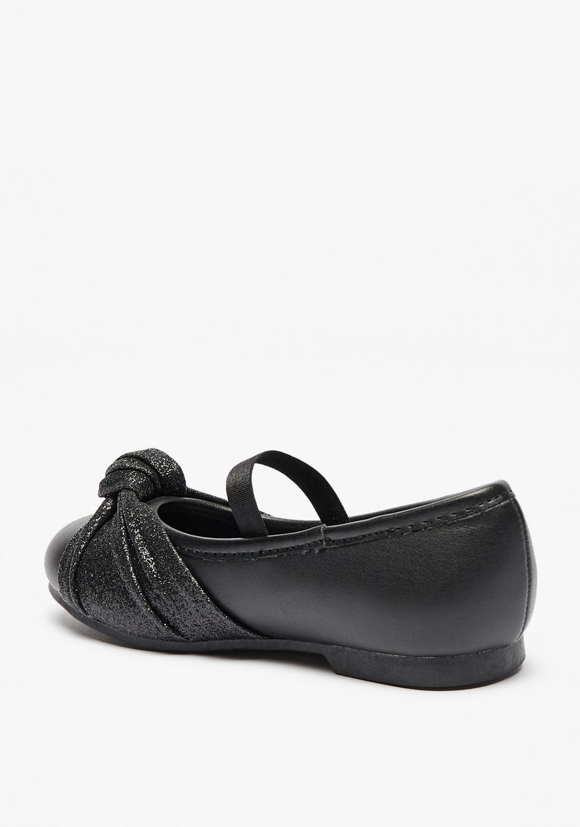 Juniors Knot Detail Ballerina Shoes with Elasticated Strap-Girl%27s Ballerinas-image-1