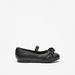 Juniors Knot Detail Ballerina Shoes with Elasticated Strap-Girl%27s Ballerinas-thumbnailMobile-2