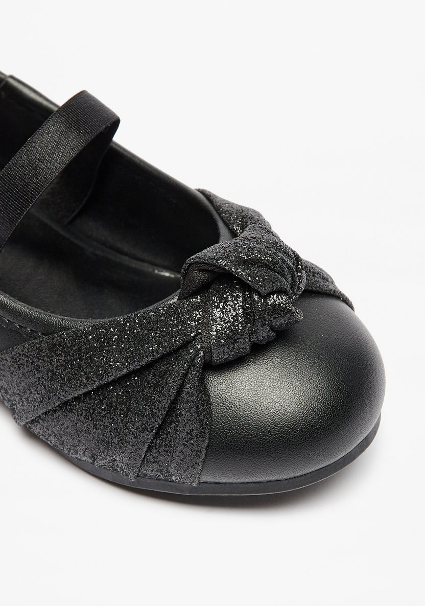 Juniors Knot Detail Ballerina Shoes with Elasticated Strap-Girl%27s Ballerinas-image-4