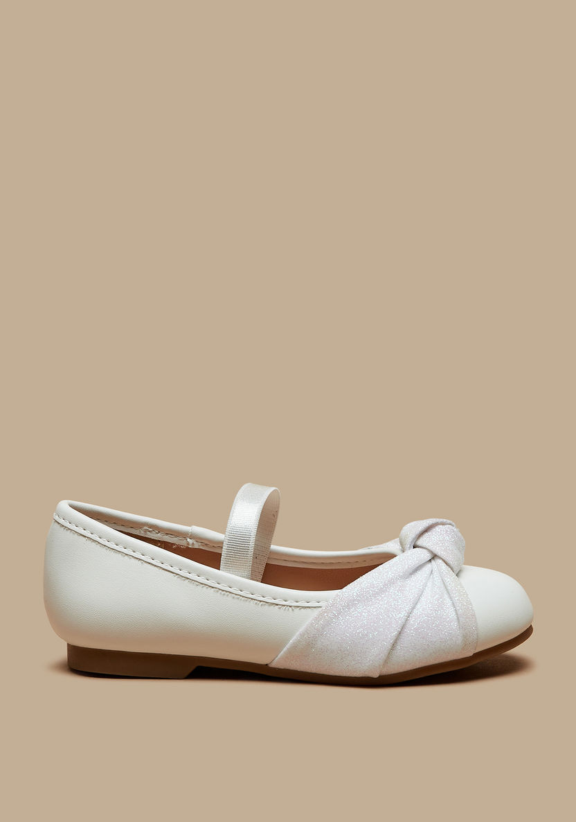Juniors Knot Detail Ballerina Shoes with Elasticated Strap-Girl%27s Ballerinas-image-1