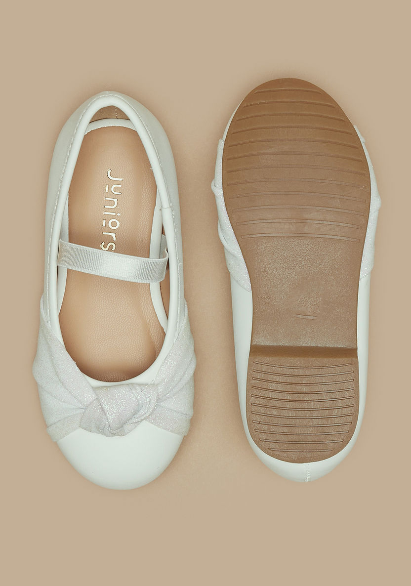 Juniors Knot Detail Ballerina Shoes with Elasticated Strap-Girl%27s Ballerinas-image-3