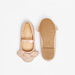 Juniors Bow Applique Slip-On Round Toe Ballerina Shoes with Elasticated Strap-Girl%27s Ballerinas-thumbnailMobile-3