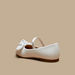 Juniors Bow Applique Slip-On Round Toe Ballerina Shoes with Elasticated Strap-Girl%27s Ballerinas-thumbnail-1