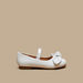 Juniors Bow Applique Slip-On Round Toe Ballerina Shoes with Elasticated Strap-Girl%27s Ballerinas-thumbnail-2