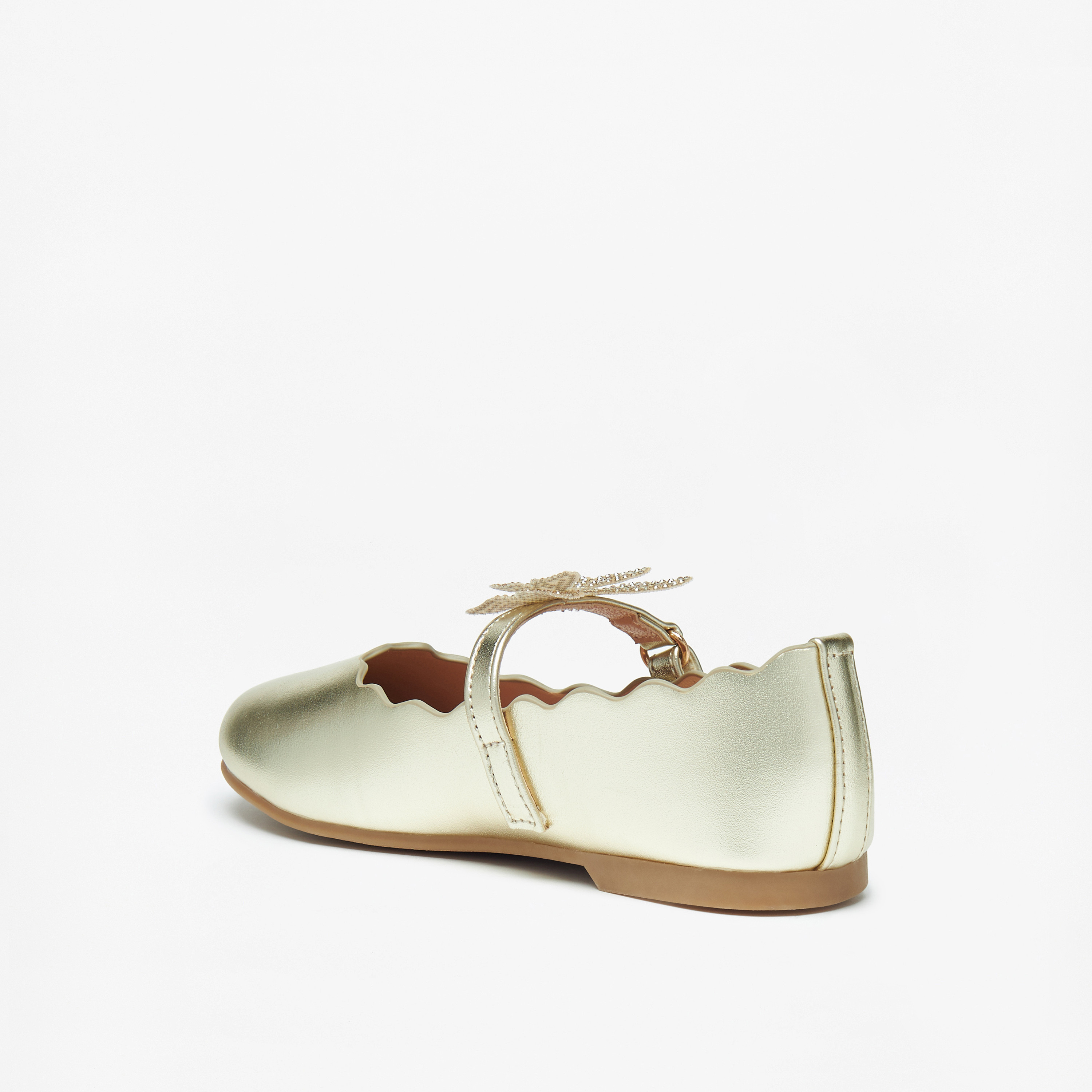 حذاء ماري جين بتزيينات فراشة وشريط إغلاق لاصق من جونيورز-girls-shoes-ballerinas-image-2