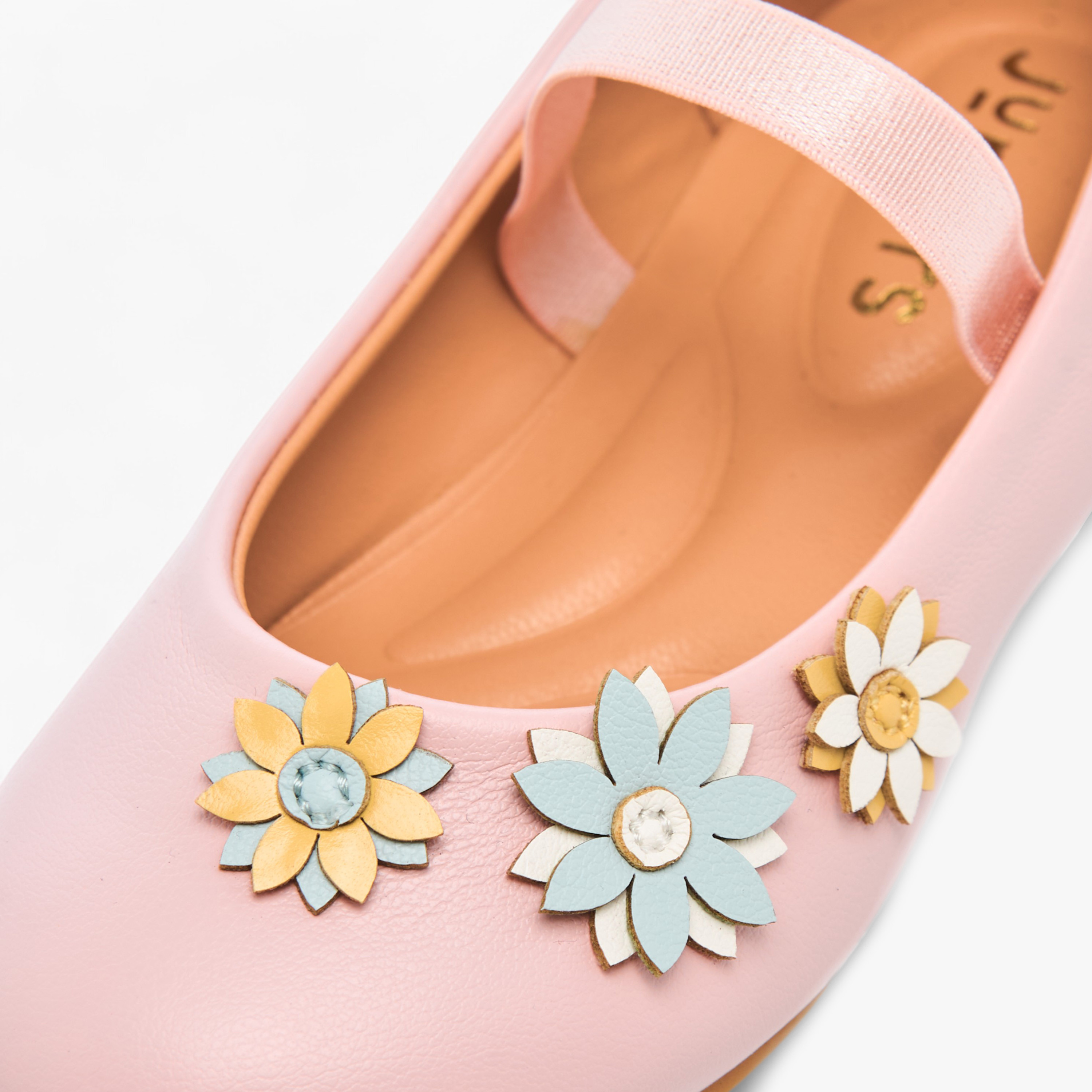 حذاء باليرينا سهل الارتداء بشريط مطاطي وزينة أزهار من جونيورز-girls-shoes-ballerinas-image-11