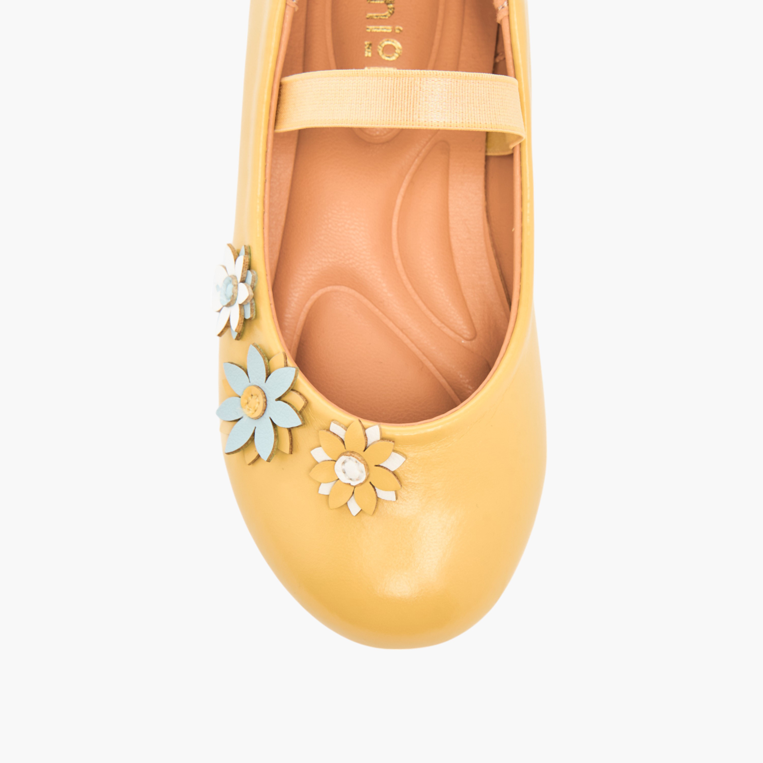 حذاء باليرينا سهل الارتداء بشريط مطاطي وزينة أزهار من جونيورز-girls-shoes-ballerinas-image-4