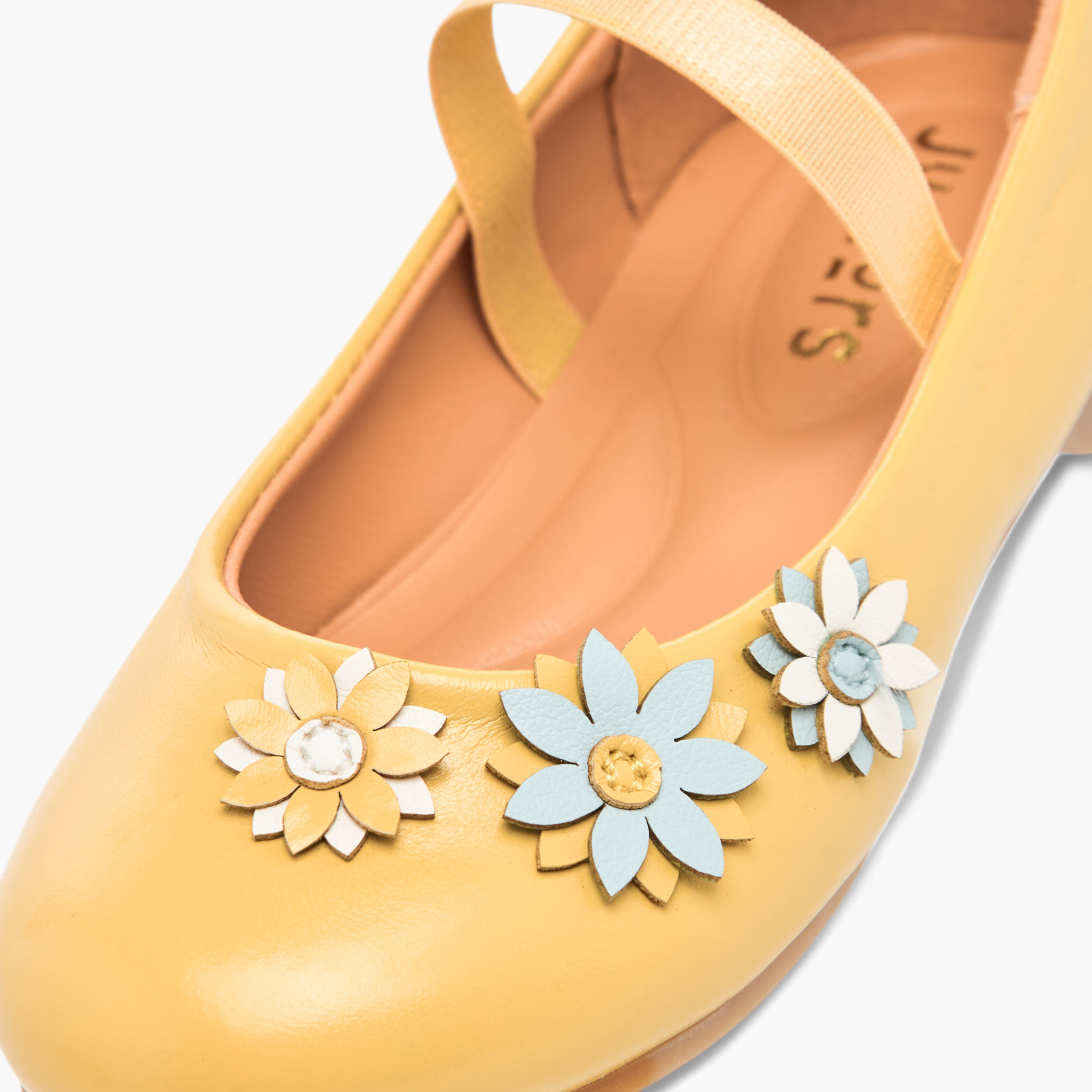 حذاء باليرينا سهل الارتداء بشريط مطاطي وزينة أزهار من جونيورز-girls-shoes-ballerinas-image-5