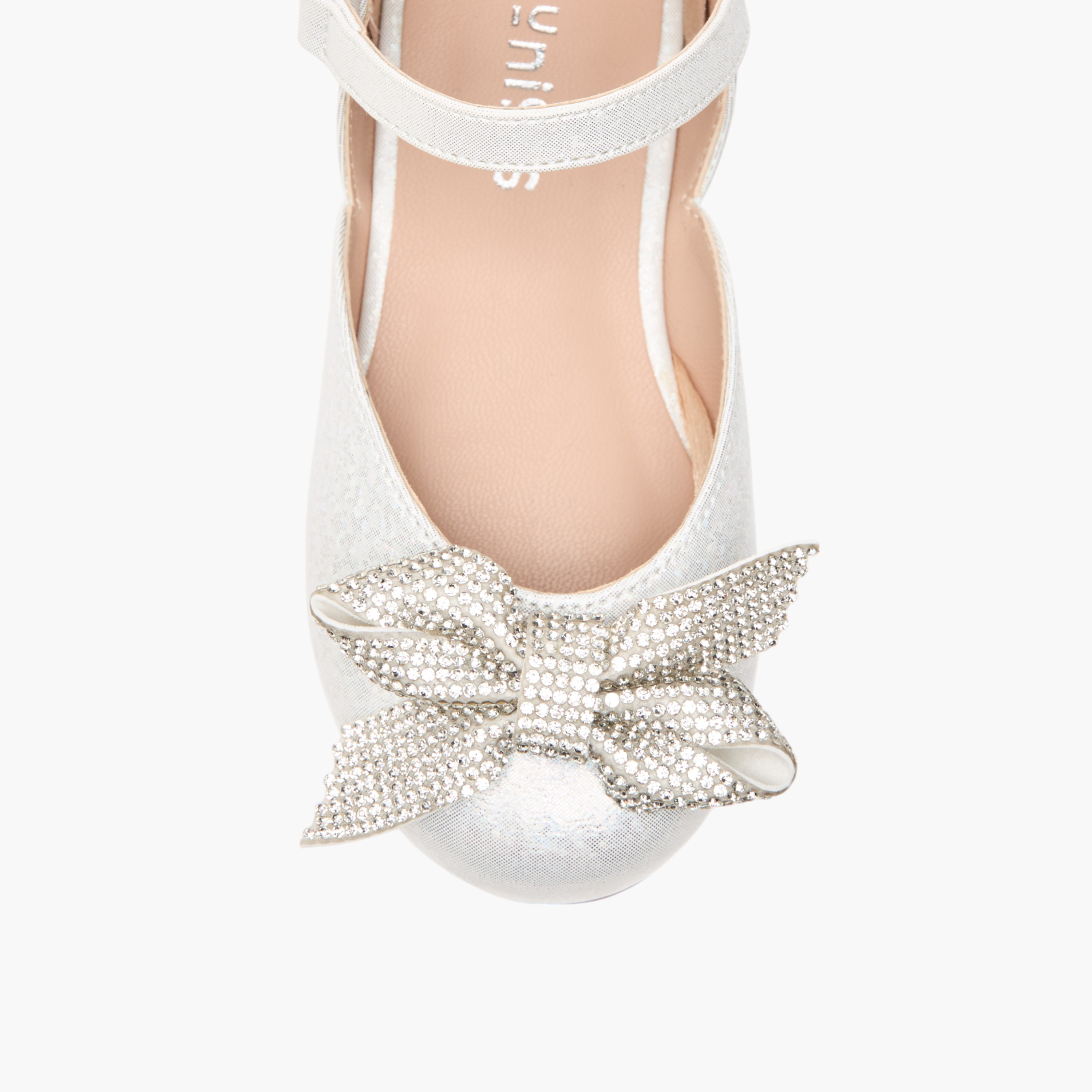 حذاء باليرينا بشريط إغلاق لاصق وزينة فيونكة من جونيورز-girls-shoes-ballerinas-image-4