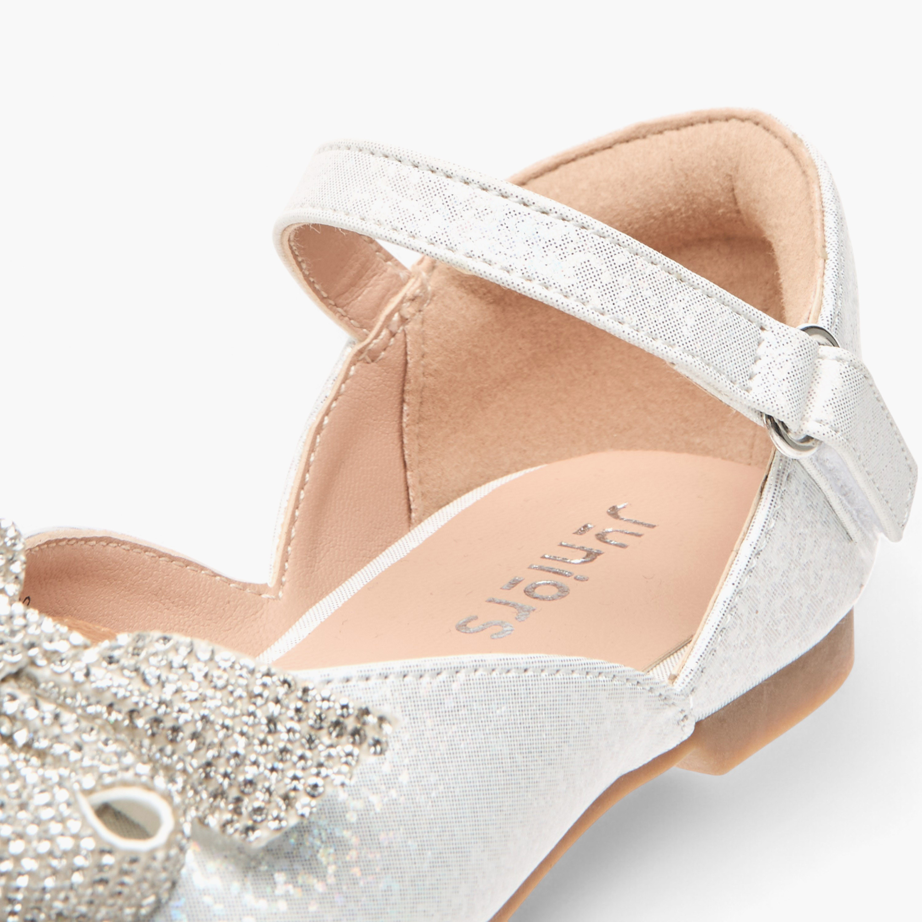 حذاء باليرينا بشريط إغلاق لاصق وزينة فيونكة من جونيورز-girls-shoes-ballerinas-image-6