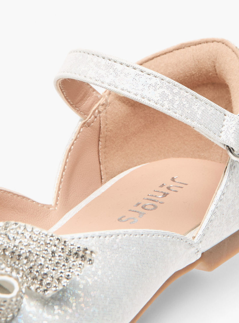 حذاء باليرينا بشريط إغلاق لاصق وزينة فيونكة من جونيورز-girls-shoes-ballerinas-image-6