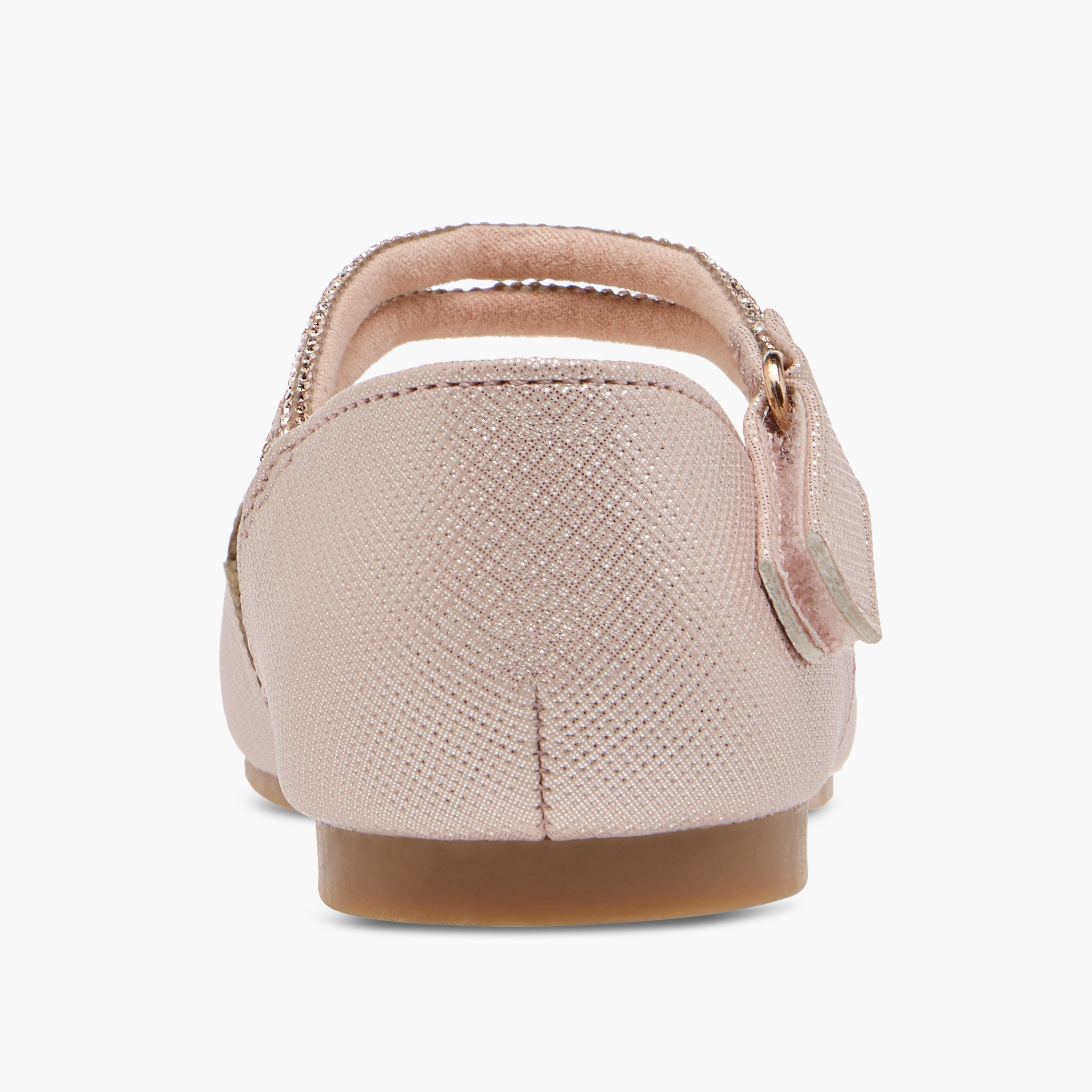 Juniors Scallop Detail Ballerina Shoes with Hook and Loop Closure-girls-shoes-ballerinas-image-5
