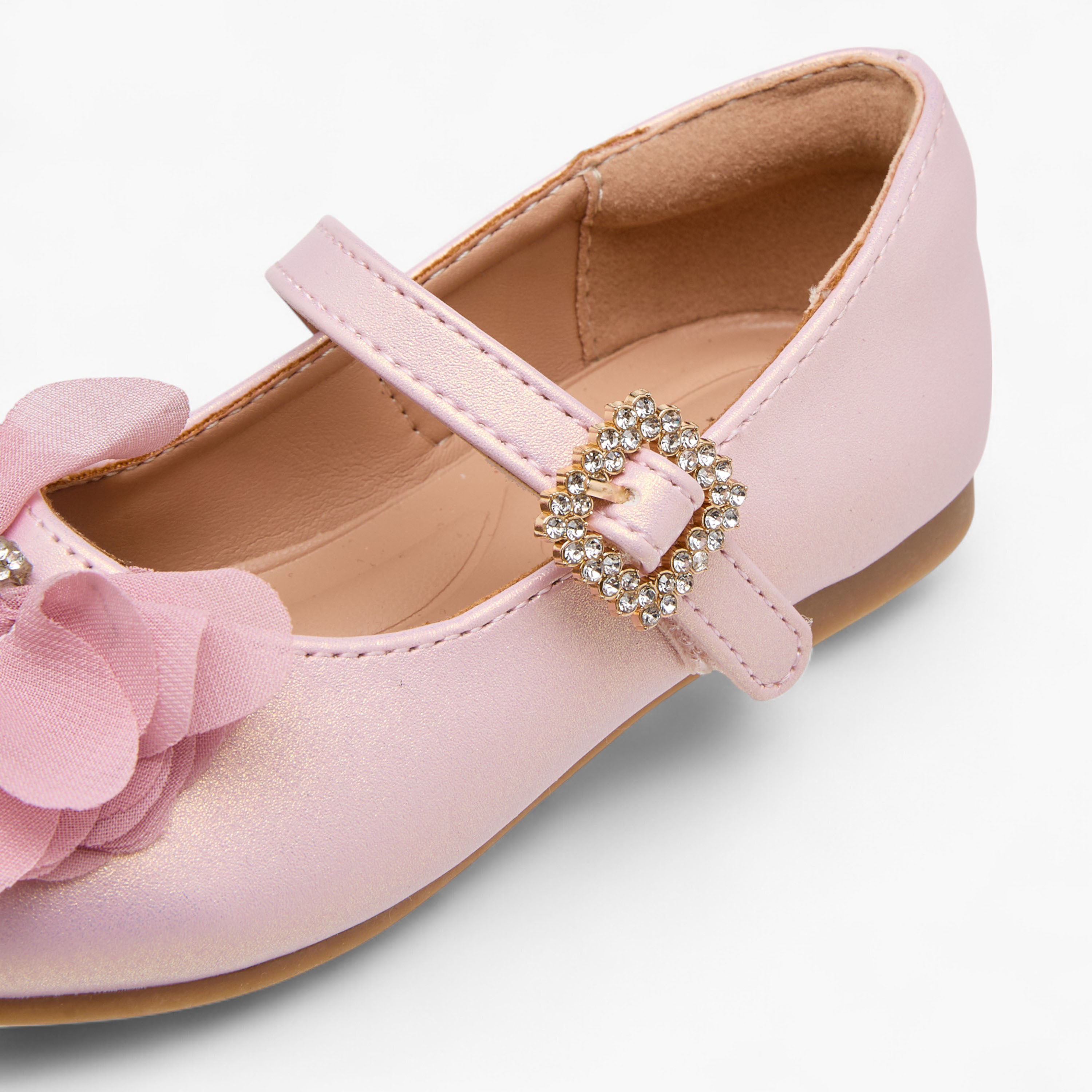 حذاء باليرينا مزين بفيونكة وشريط إغلاق لاصق من جونيورز-girls-shoes-maryjanes-image-6