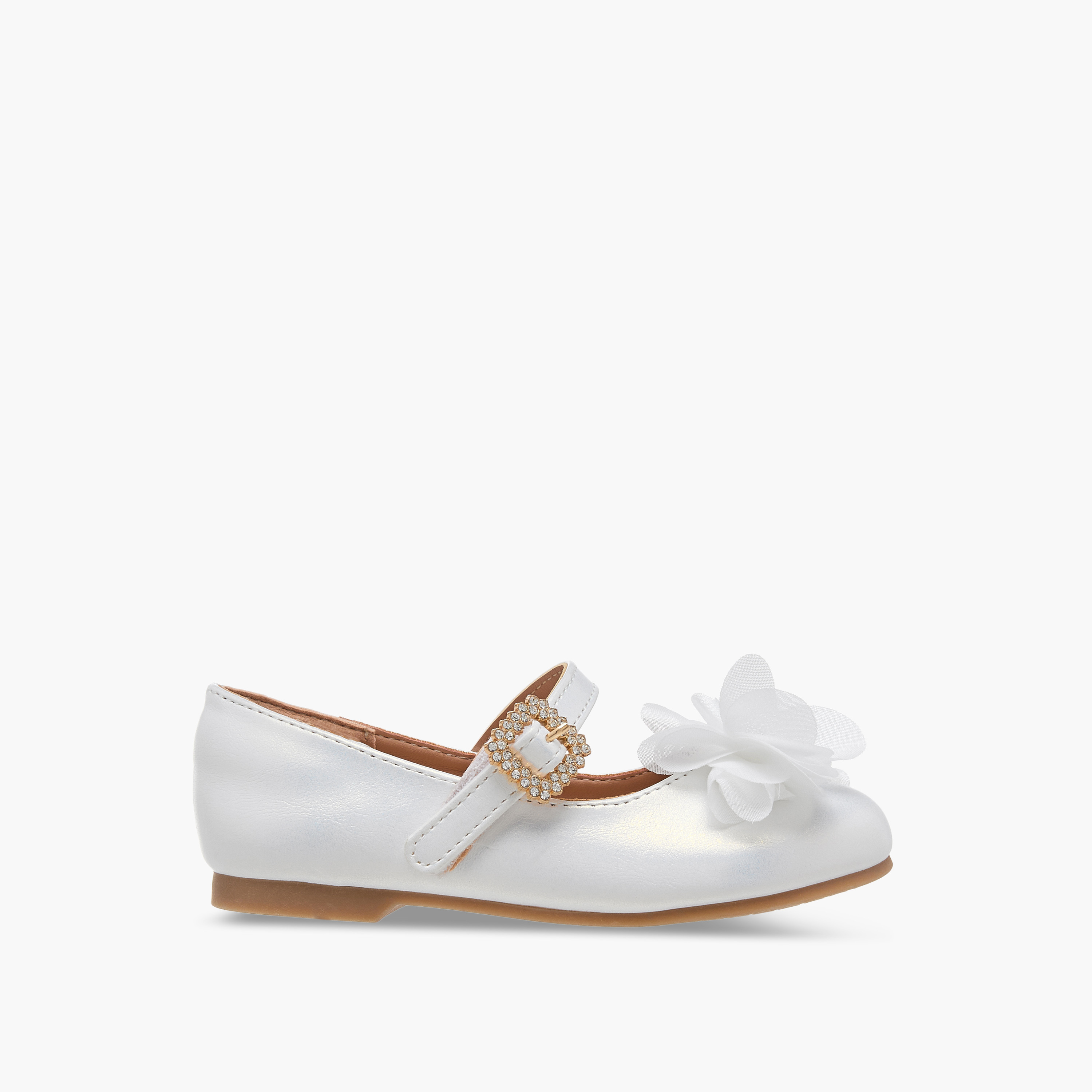 حذاء باليرينا مزين بفيونكة وشريط إغلاق لاصق من جونيورز-girls-shoes-maryjanes-image-9
