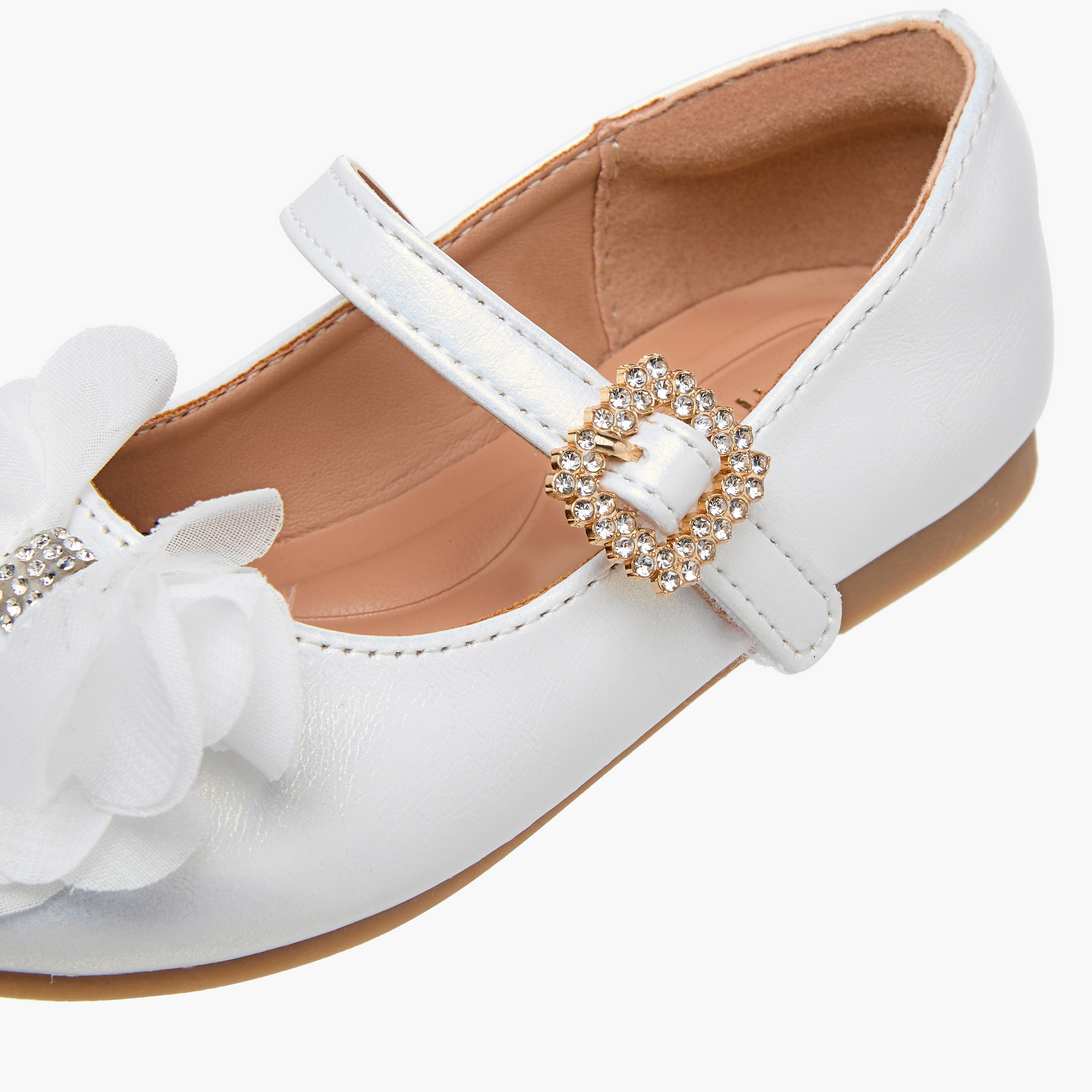 حذاء باليرينا مزين بفيونكة وشريط إغلاق لاصق من جونيورز-girls-shoes-maryjanes-image-12