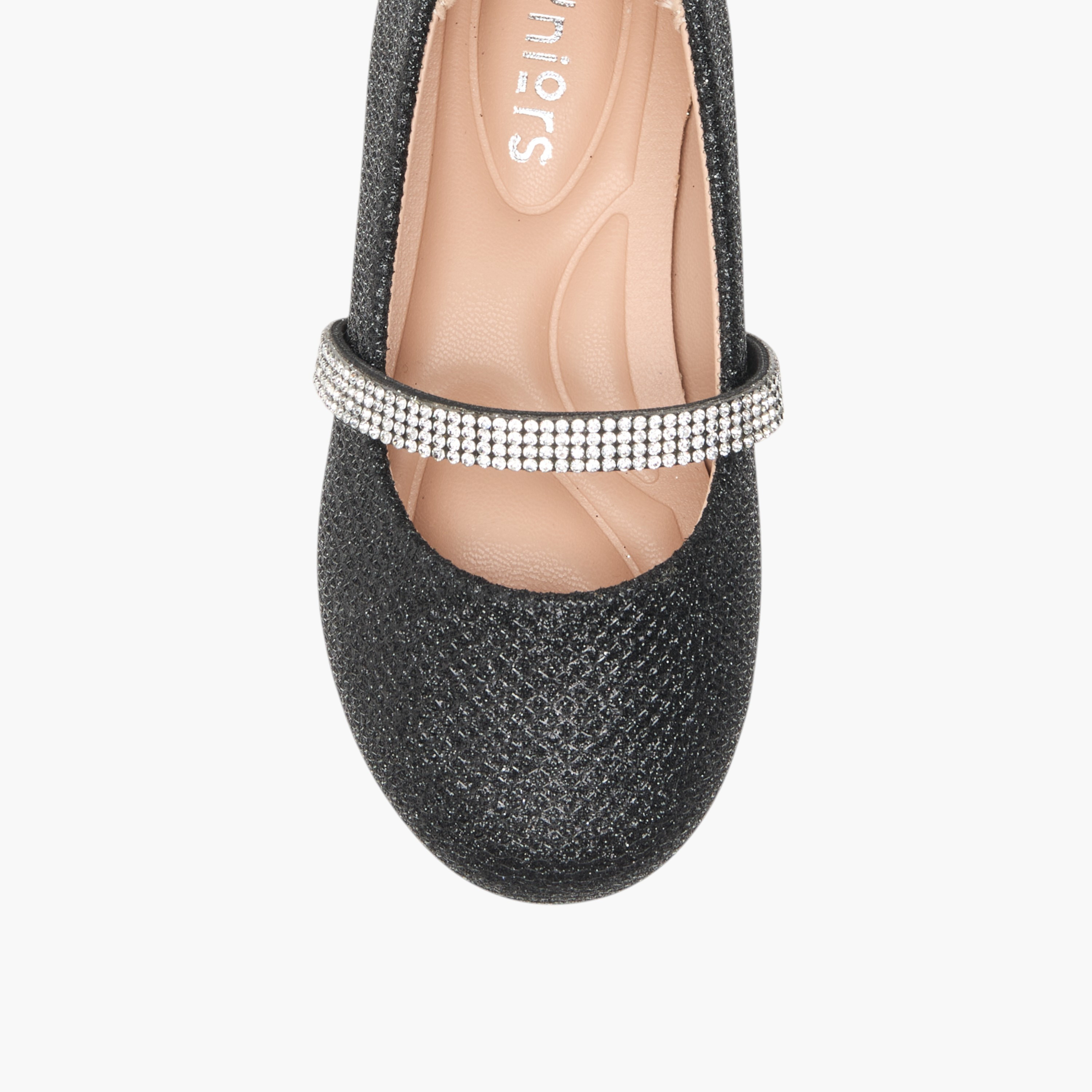 Juniors Glitter Detail Ballerina Shoes with Elasticated Strap-girls-shoes-ballerinas-image-4