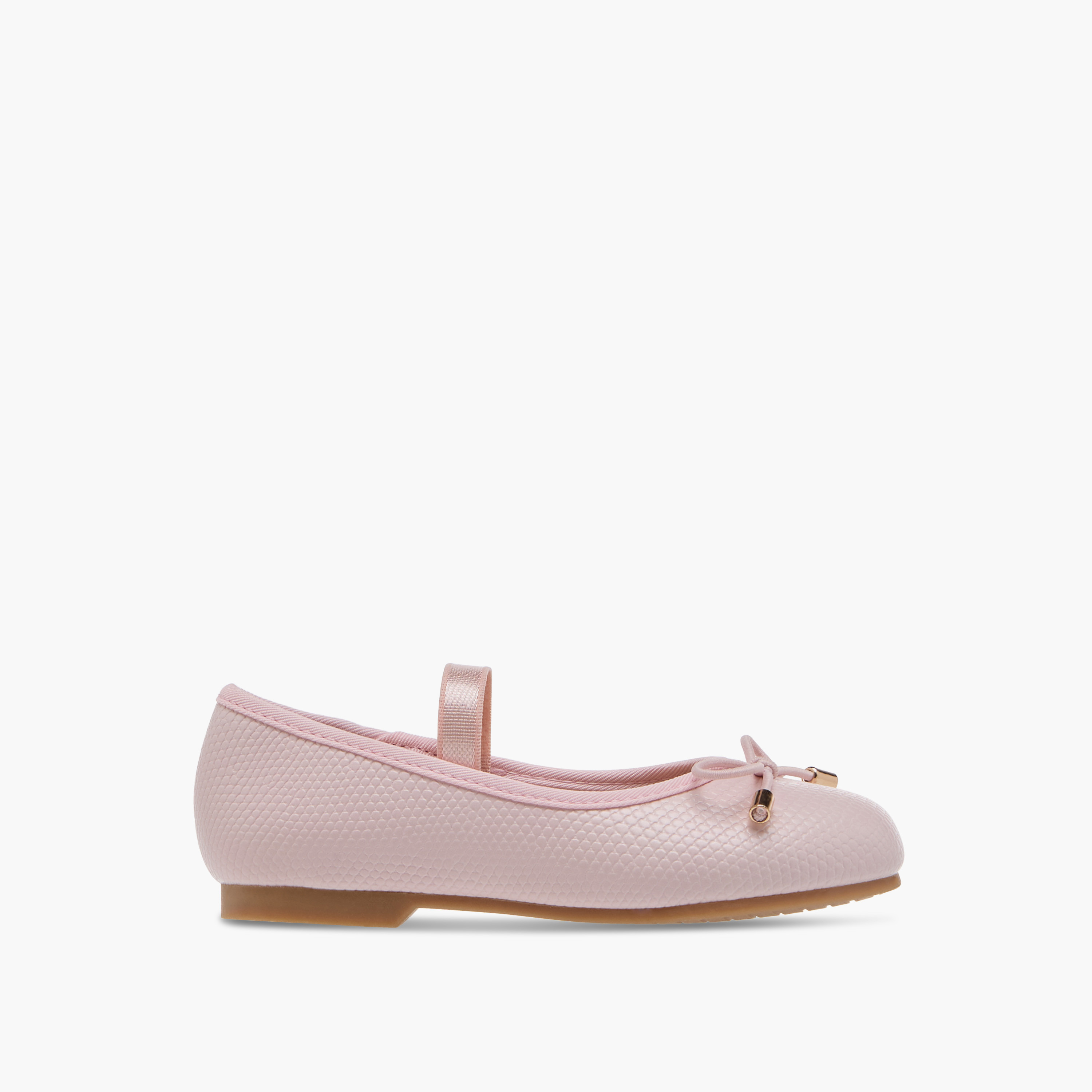 حذاء باليرينا مع شريط مطاطي وزينة فيونكة من جونيورز-girls-shoes-ballerinas-image-3