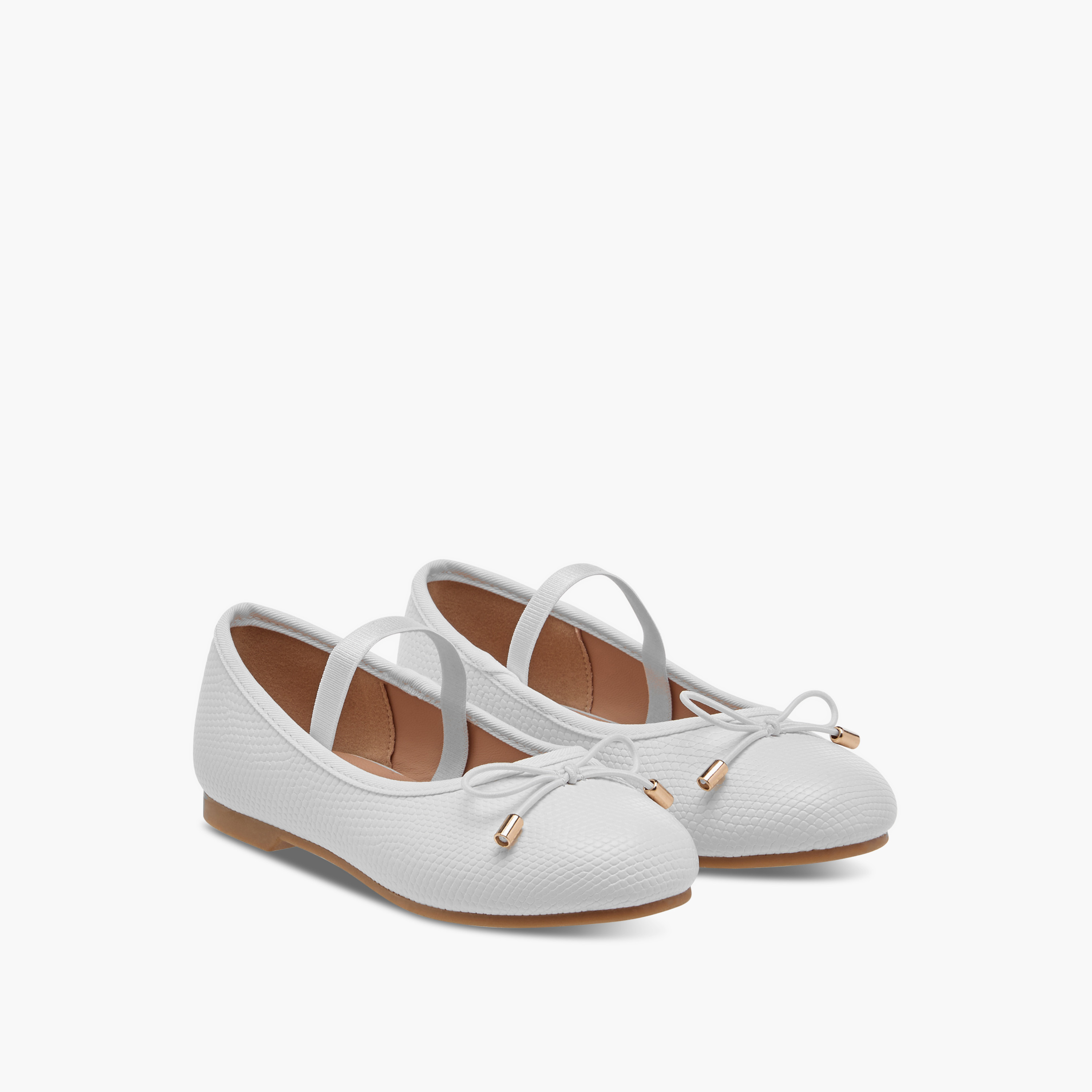 Juniors Bow Accent Ballerina Shoes with Elasticated Strap-girls-shoes-ballerinas-image-13