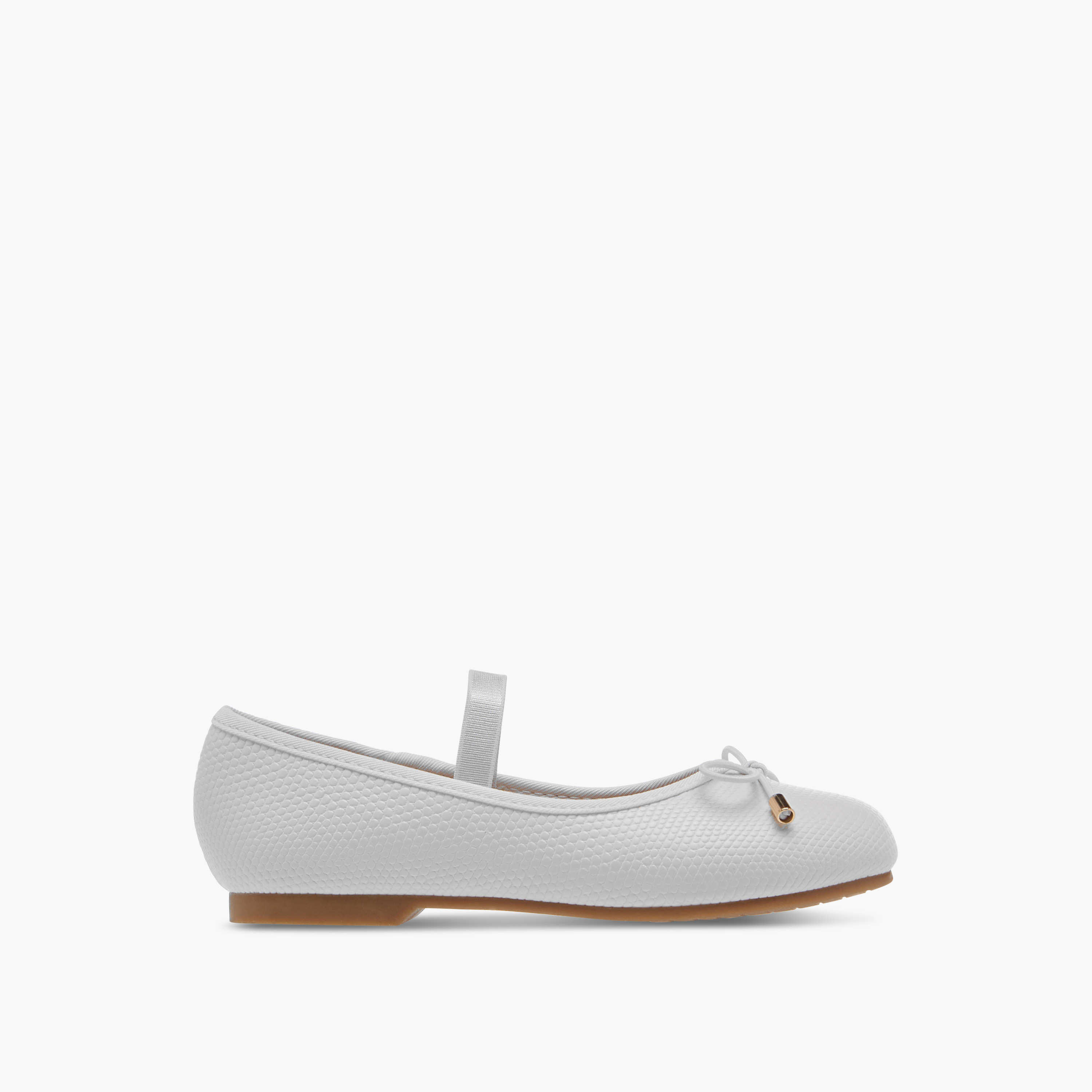 Juniors Bow Accent Ballerina Shoes with Elasticated Strap-girls-shoes-ballerinas-image-15