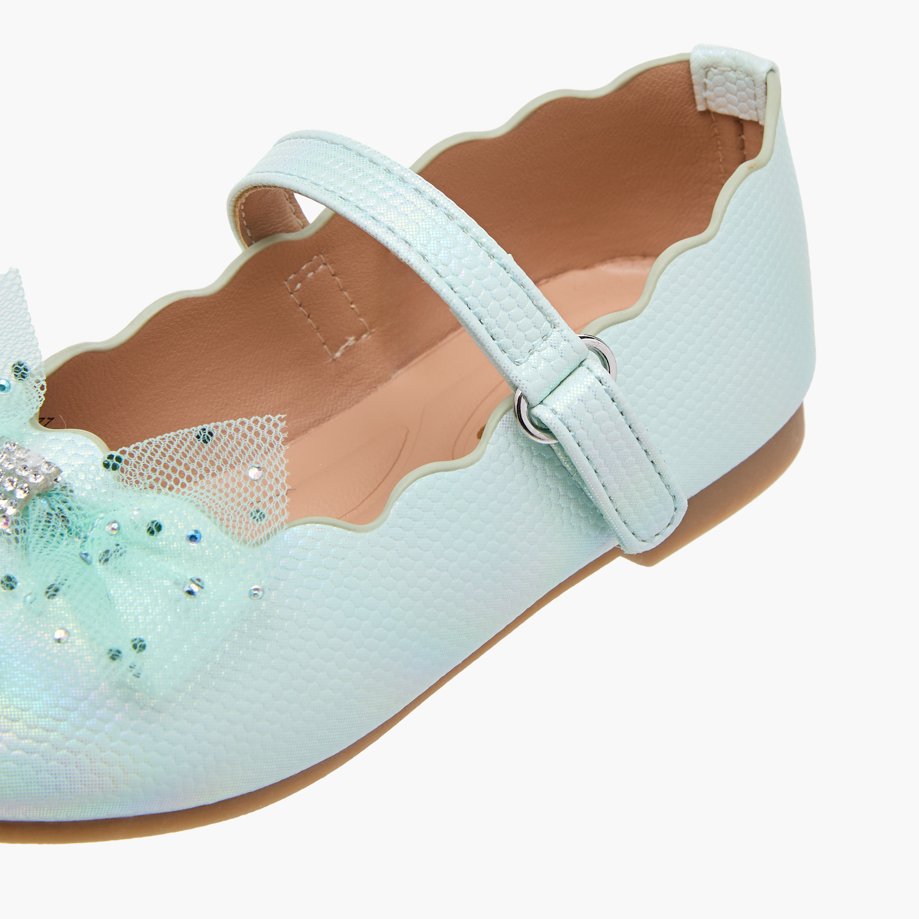 Juniors Bow Accent Ballerina Shoes with Hook and Loop Closure-girls-shoes-maryjanes-image-6
