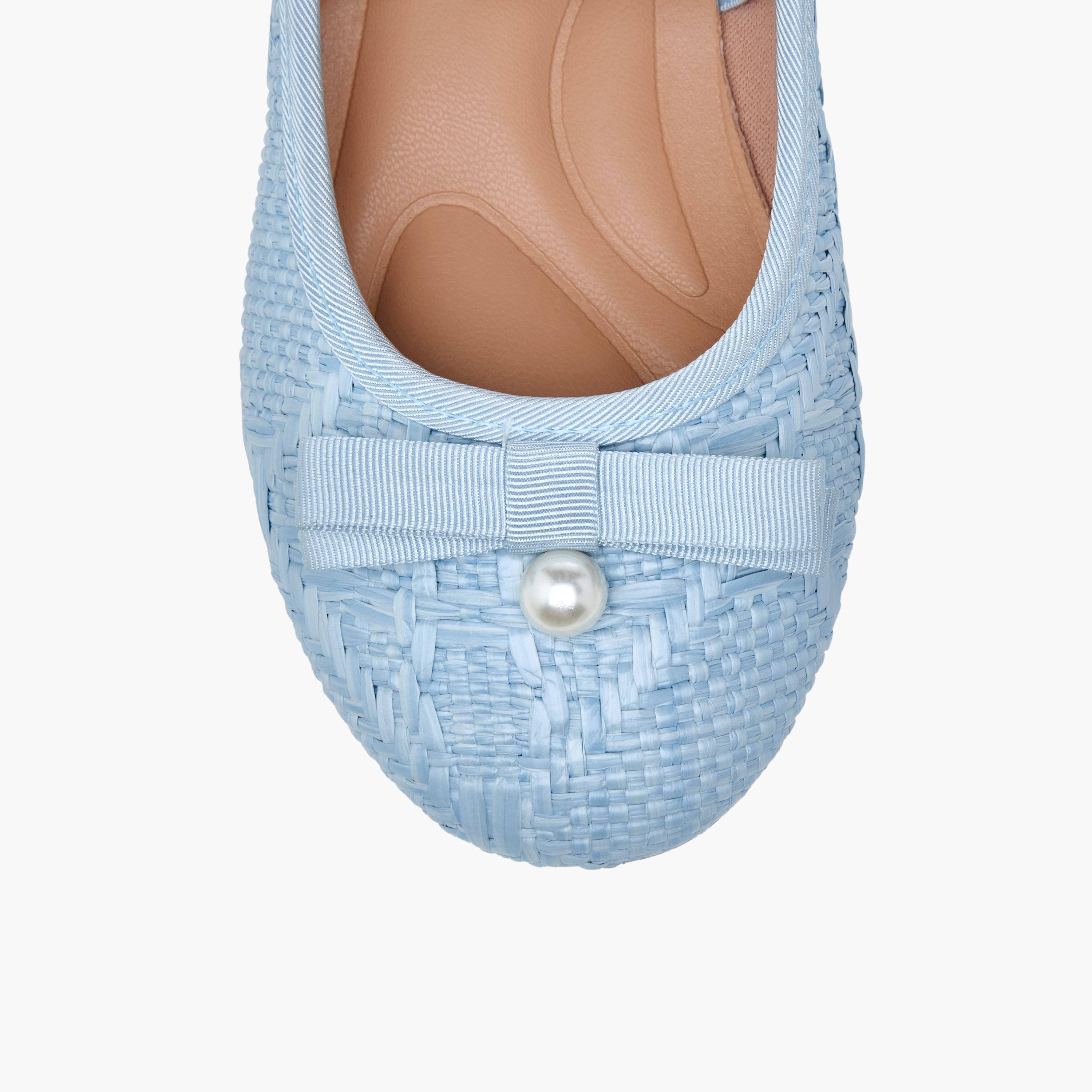 Juniors Bow Accent Ballerina Shoes with Elasticated Strap-girls-shoes-ballerinas-image-4