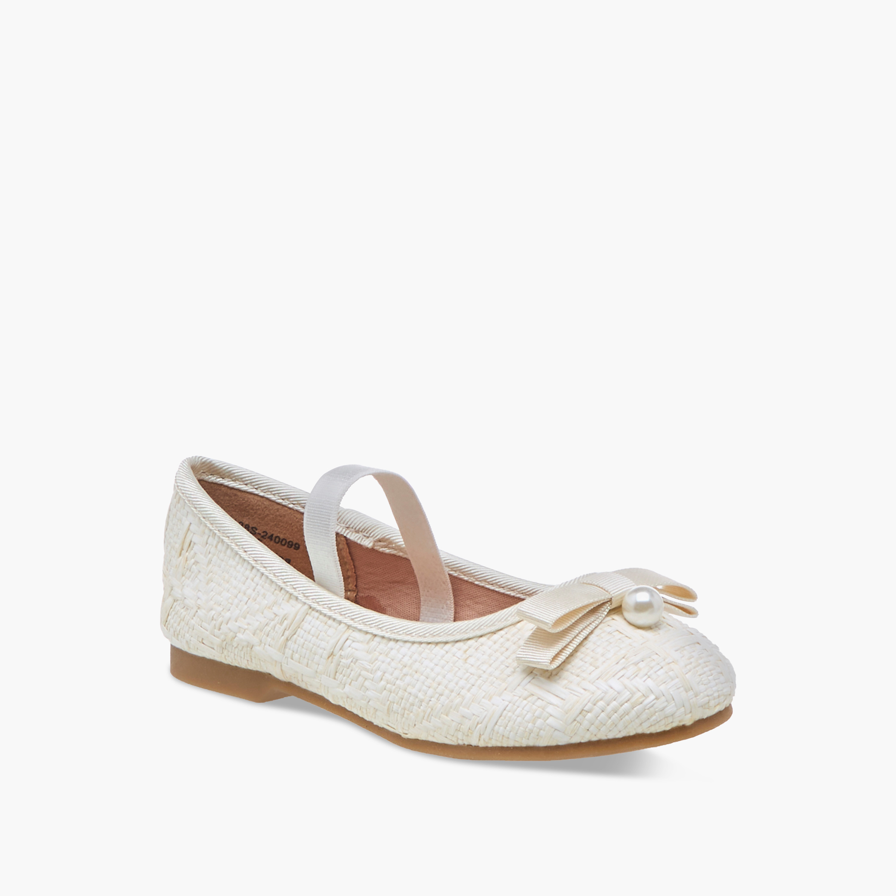 حذاء باليرينا بحزام مطاطي وزينة فيونكة من جونيورز-girls-shoes-ballerinas-image-2