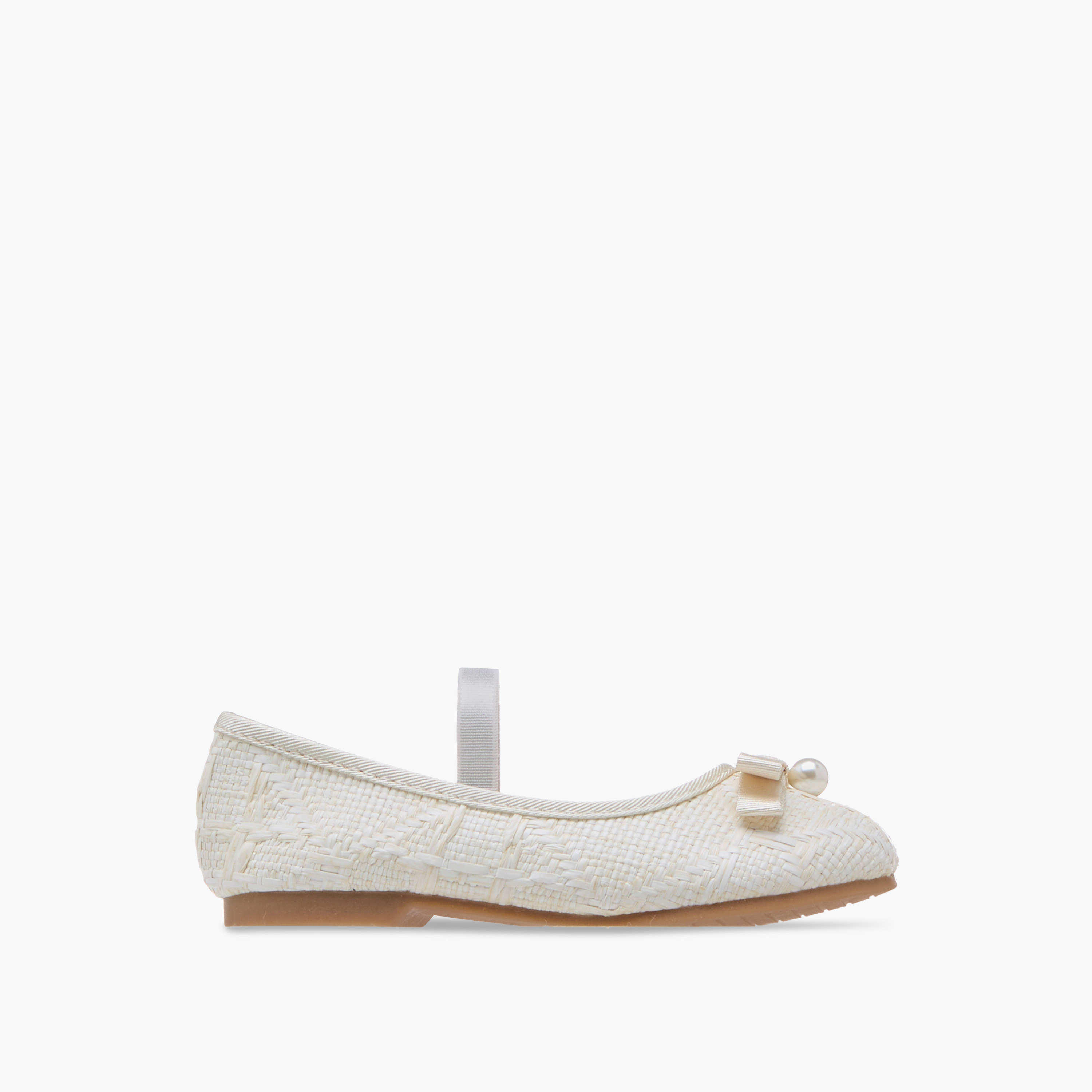 حذاء باليرينا بحزام مطاطي وزينة فيونكة من جونيورز-girls-shoes-ballerinas-image-3