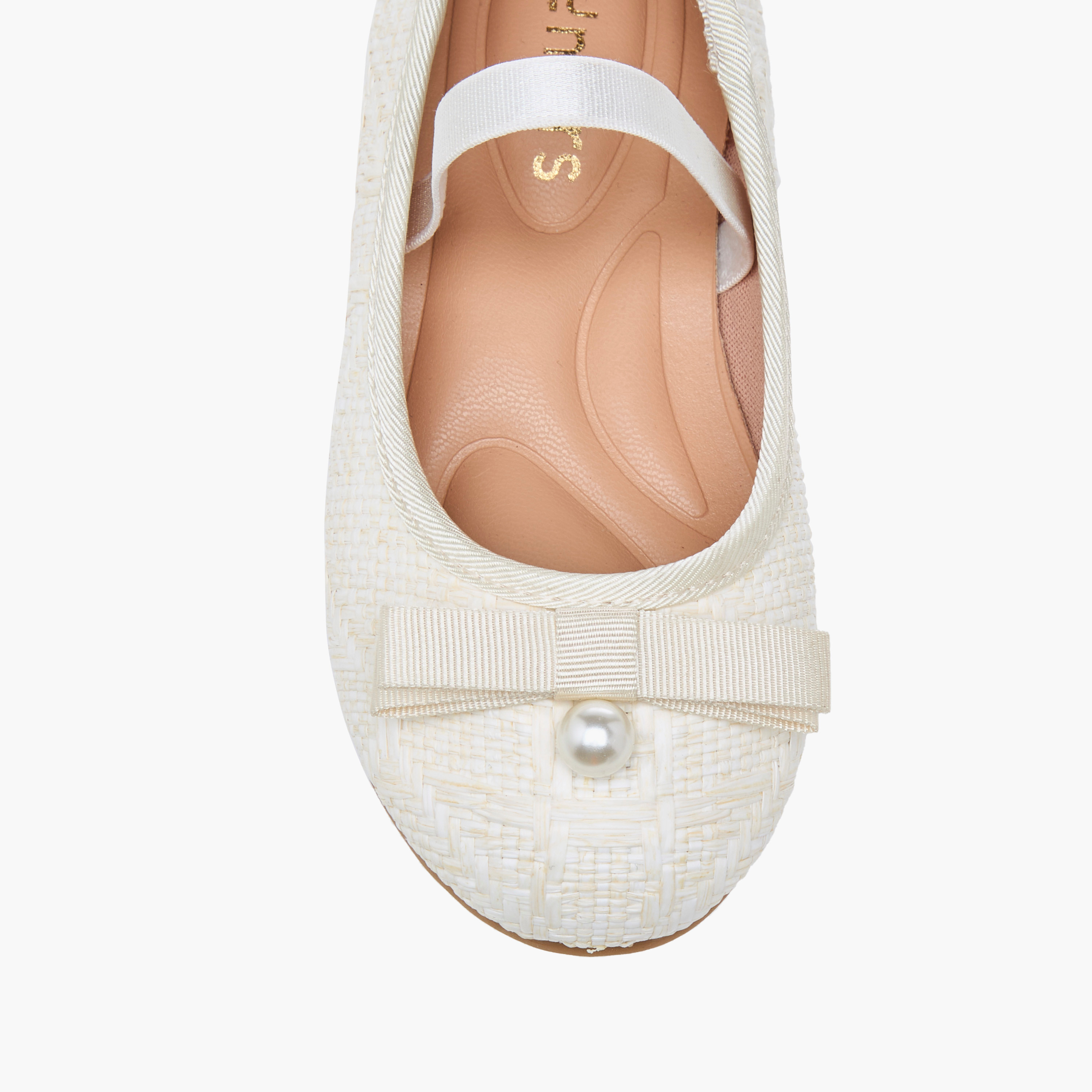 حذاء باليرينا بحزام مطاطي وزينة فيونكة من جونيورز-girls-shoes-ballerinas-image-4