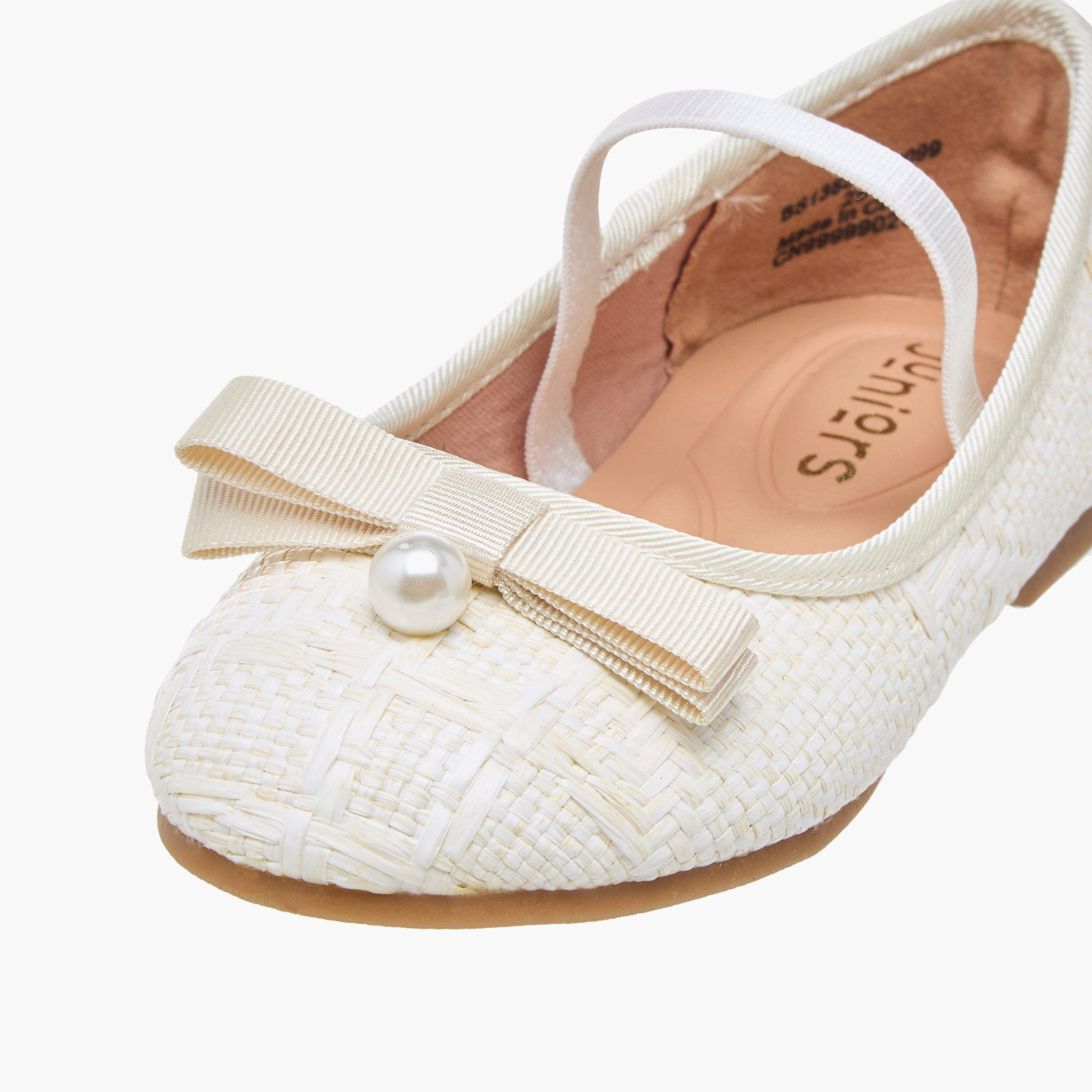 حذاء باليرينا بحزام مطاطي وزينة فيونكة من جونيورز-girls-shoes-ballerinas-image-6