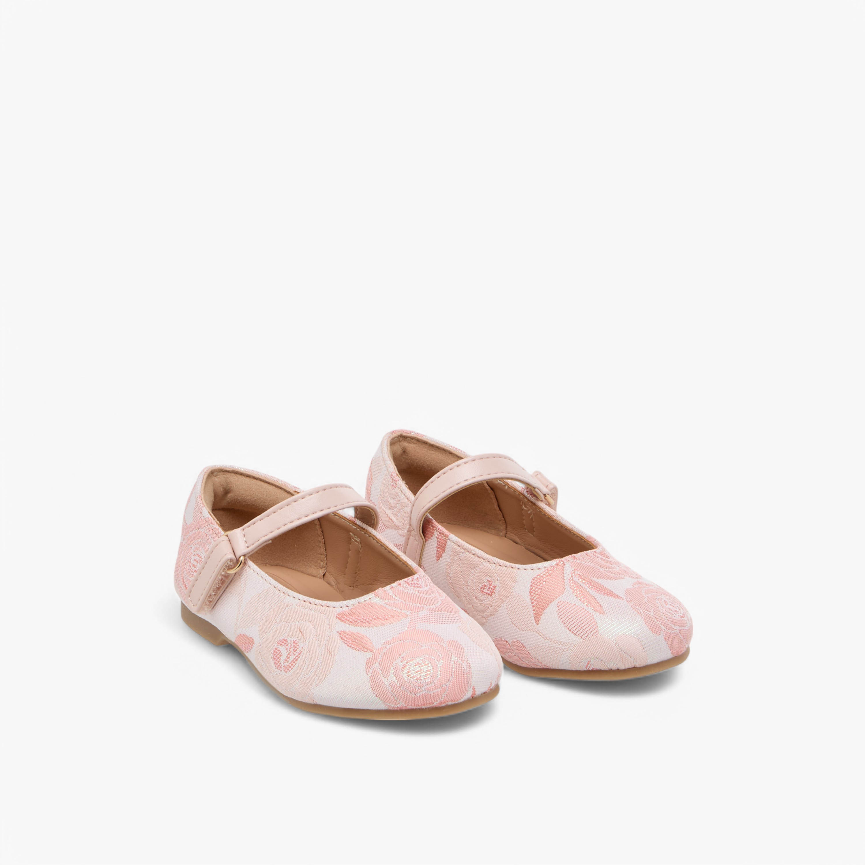 Juniors Embroidered Ballerina Shoes with Hook and Loop Closure-girls-shoes-ballerinas-image-7
