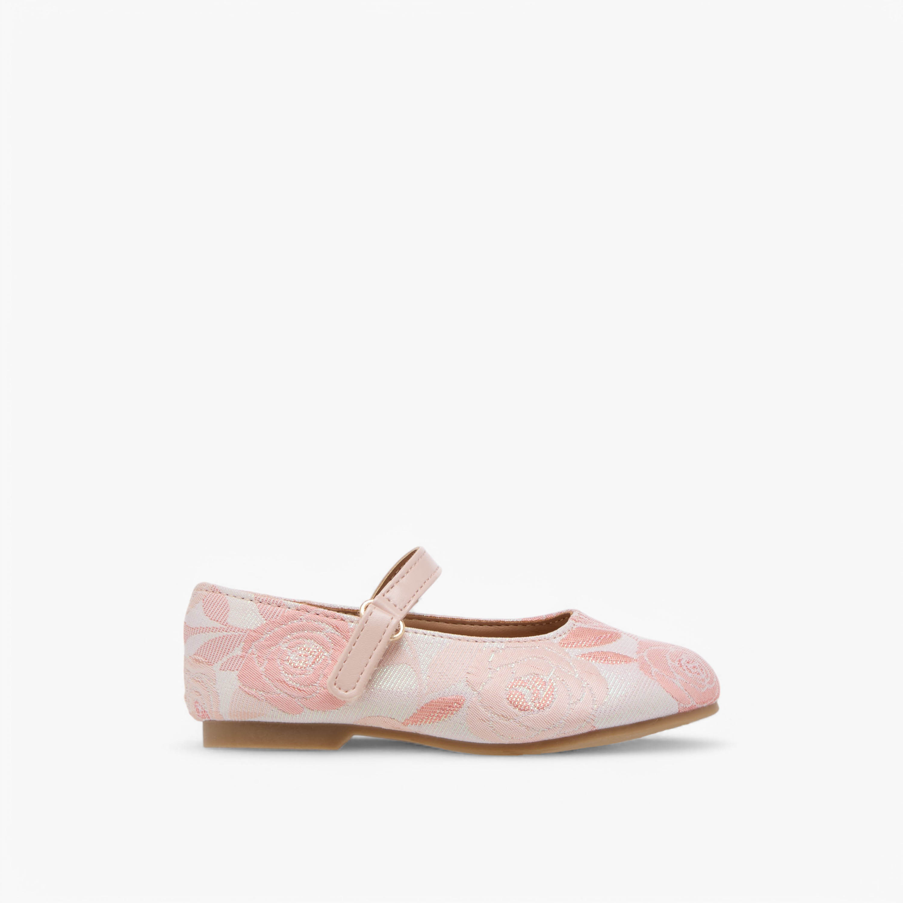 Juniors Embroidered Ballerina Shoes with Hook and Loop Closure-girls-shoes-ballerinas-image-9