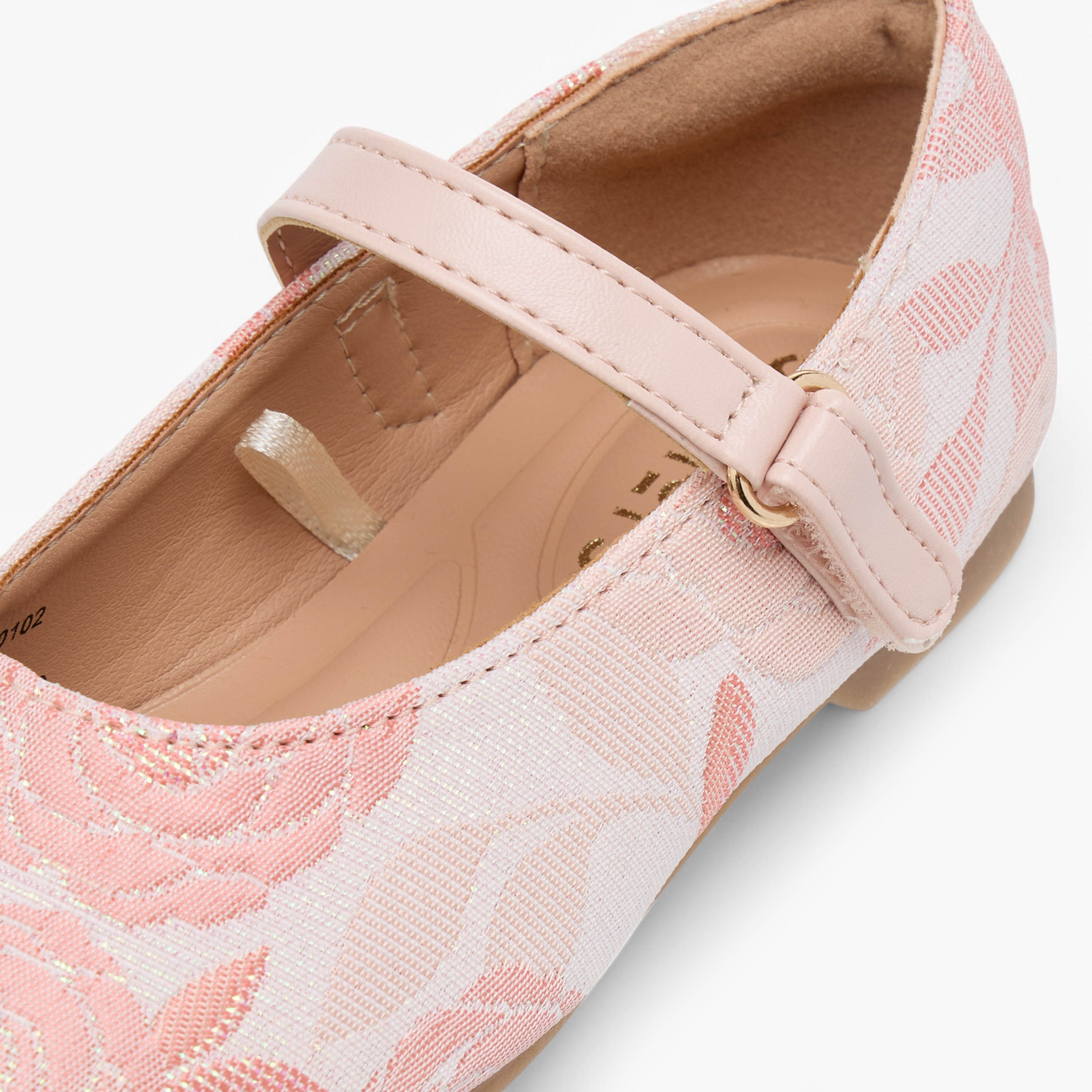 Juniors Embroidered Ballerina Shoes with Hook and Loop Closure-girls-shoes-ballerinas-image-12