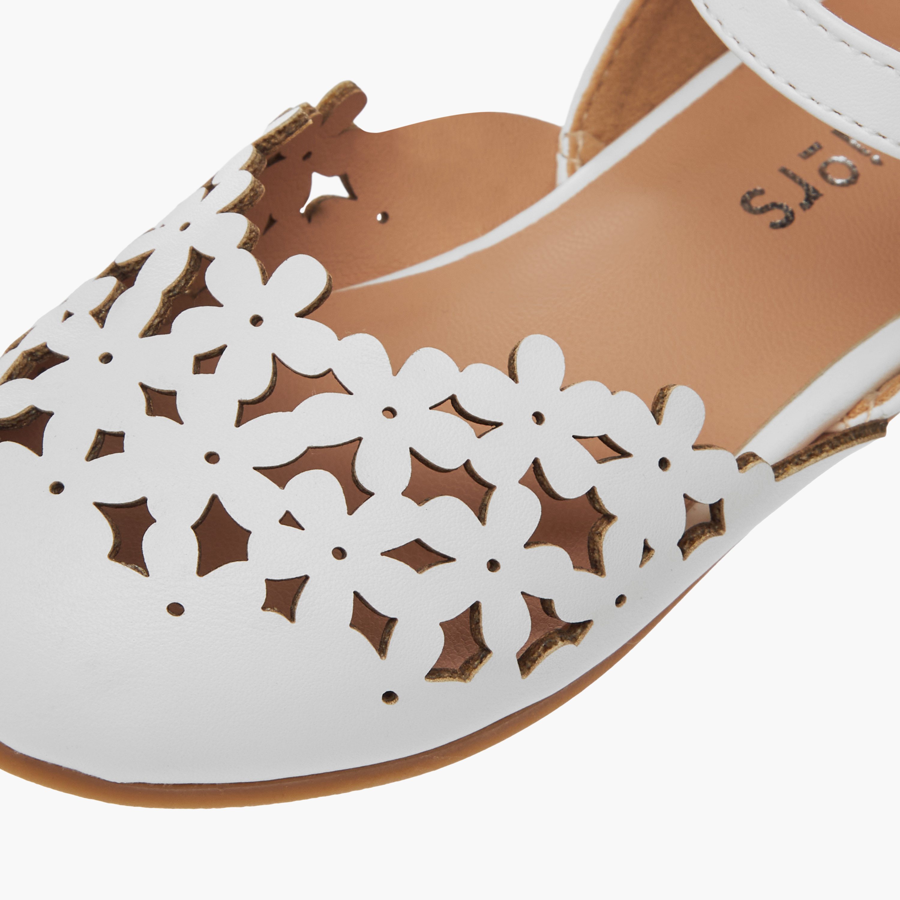 حذاء باليرينا بتفاصيل مفرغة وشريط إغلاق لاصق من جونيورز-girls-shoes-ballerinas-image-12