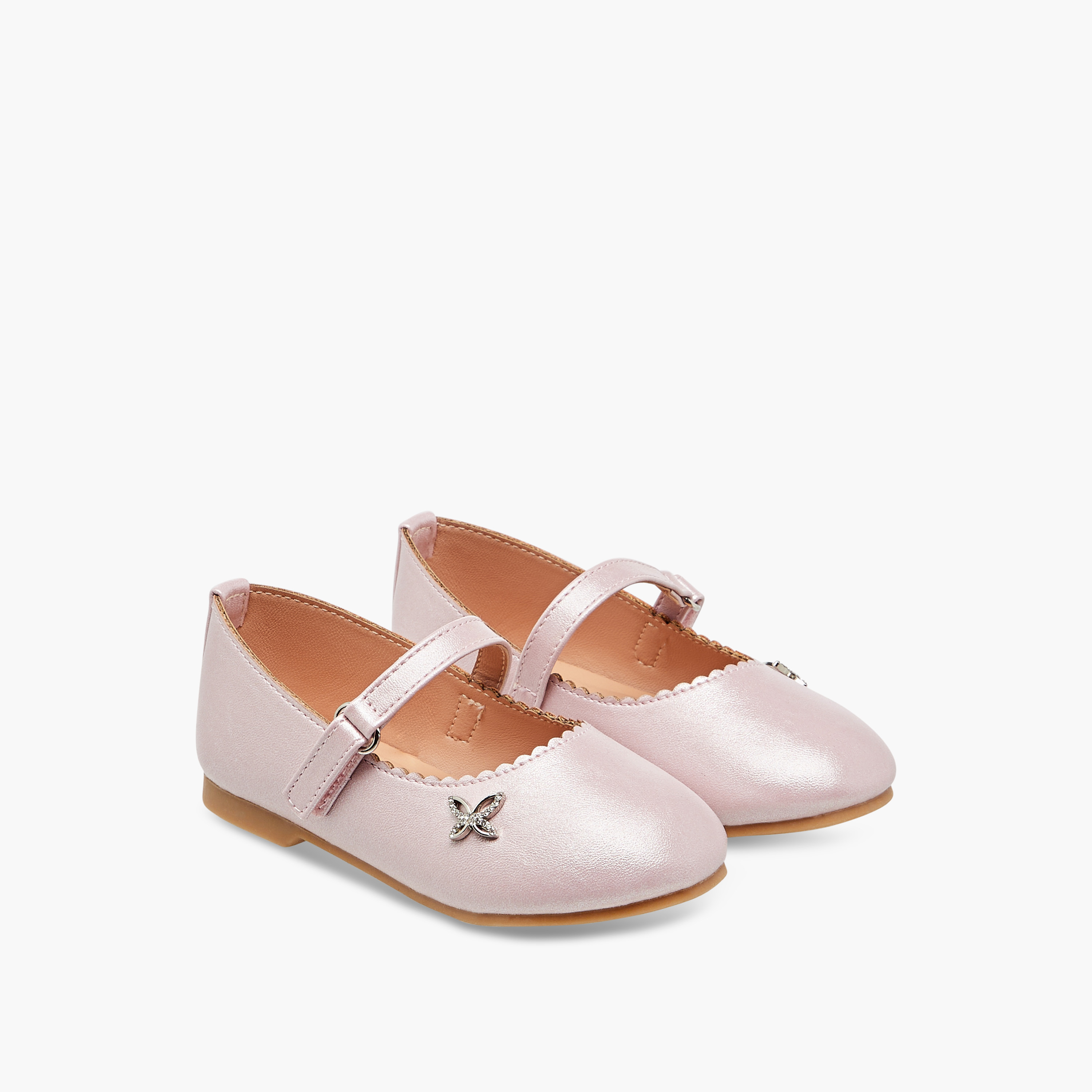 Juniors Embellished Mary Jane Shoes with Hook and Loop Closure-girls-shoes-maryjanes-image-1