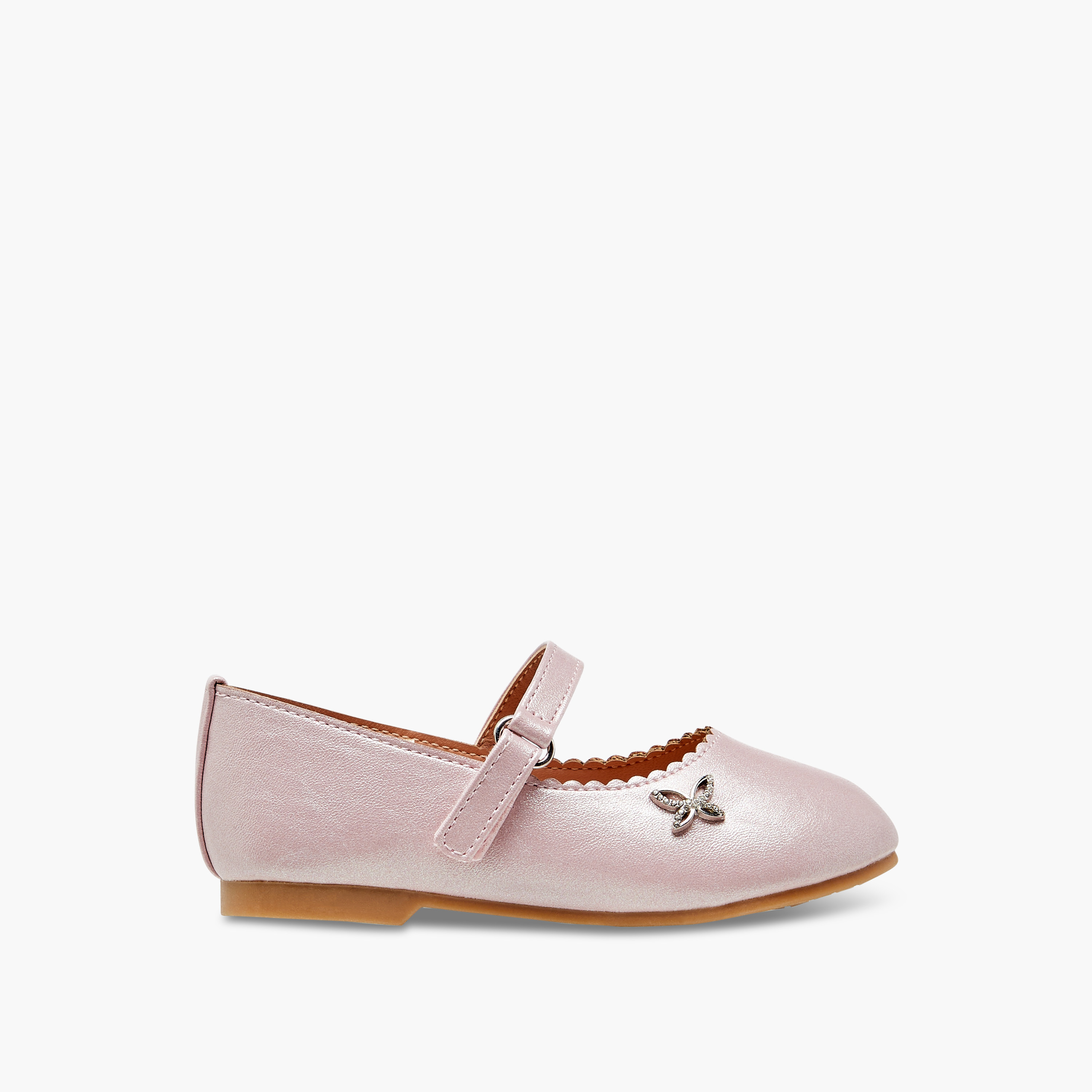 Juniors Embellished Mary Jane Shoes with Hook and Loop Closure-girls-shoes-maryjanes-image-3