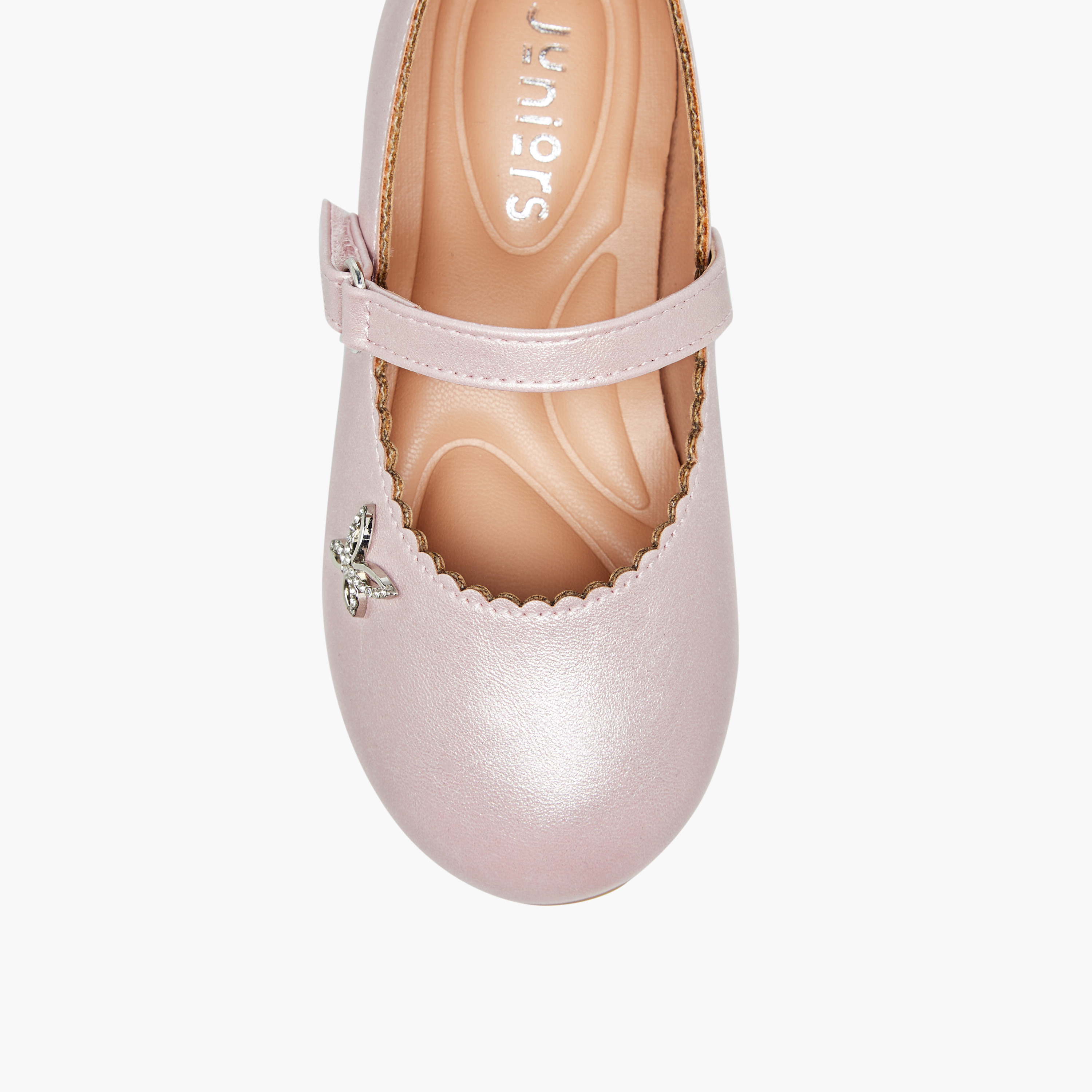 Juniors Embellished Mary Jane Shoes with Hook and Loop Closure-girls-shoes-maryjanes-image-4