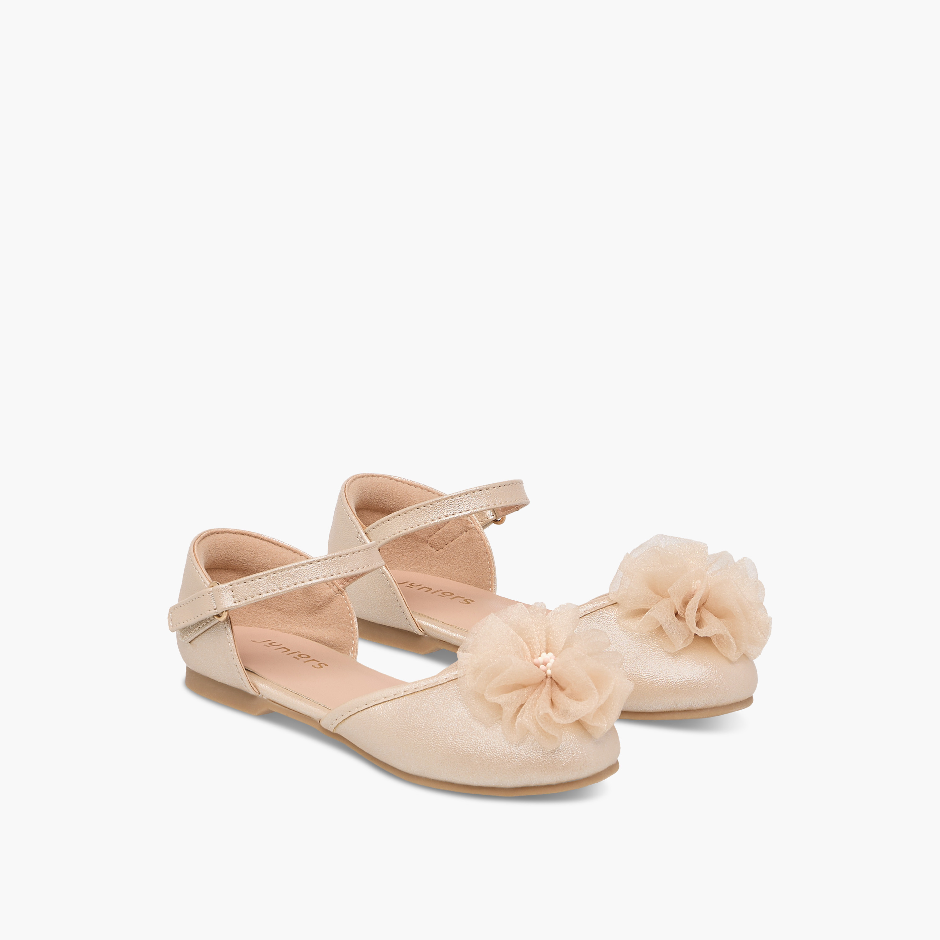 حذاء باليرينا بزينة أزهار وشريط إغلاق من جونيورز-girls-shoes-ballerinas-image-1