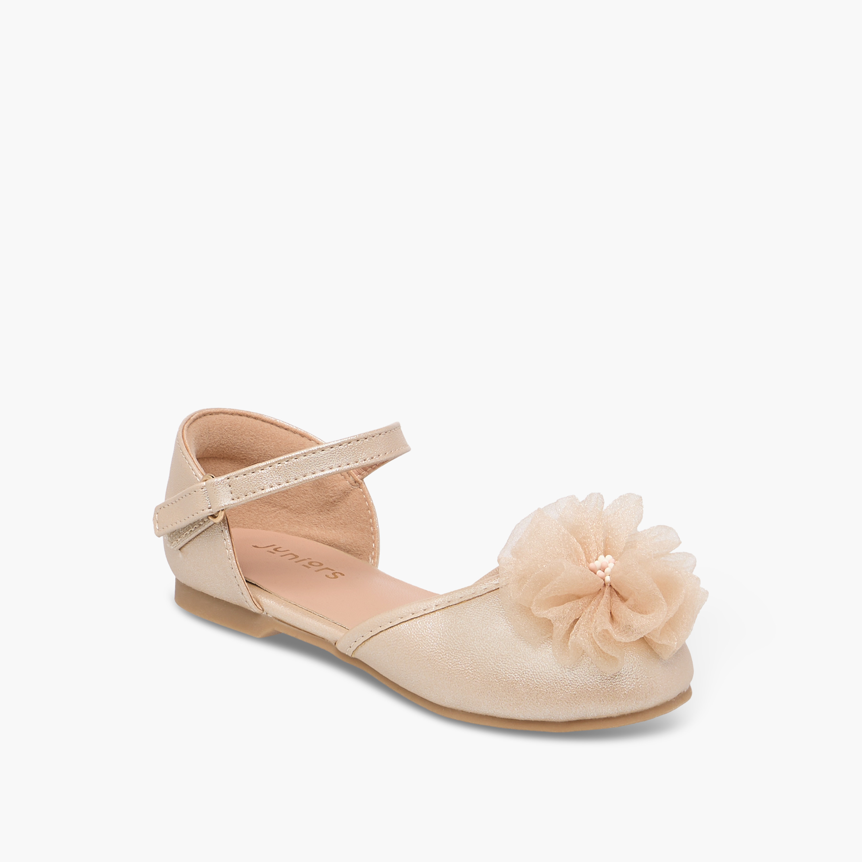 حذاء باليرينا بزينة أزهار وشريط إغلاق من جونيورز-girls-shoes-ballerinas-image-2