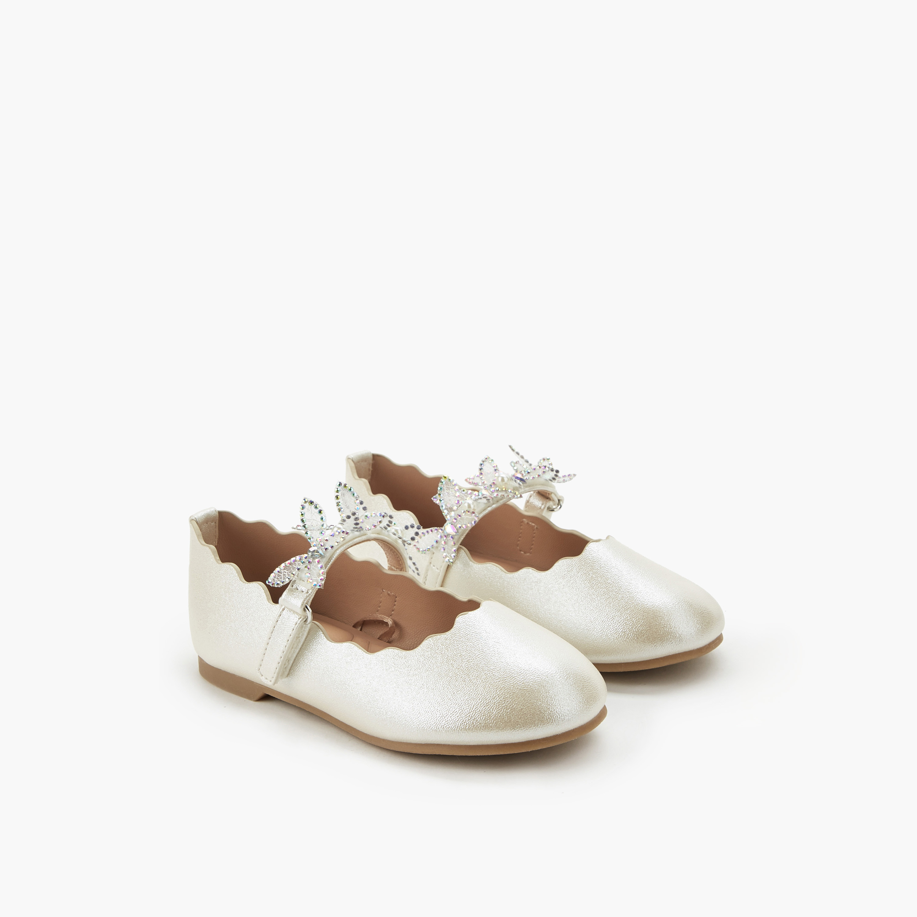 حذاء باليرينا مزين بشريط لاصق للبنات من جونيورز-girls-shoes-maryjanes-image-1