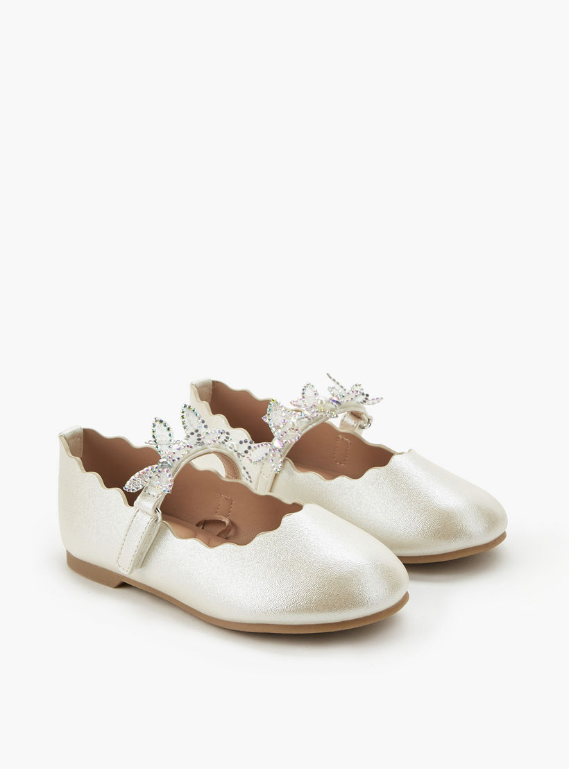حذاء باليرينا مزين بشريط لاصق للبنات من جونيورز-girls-shoes-maryjanes-image-1