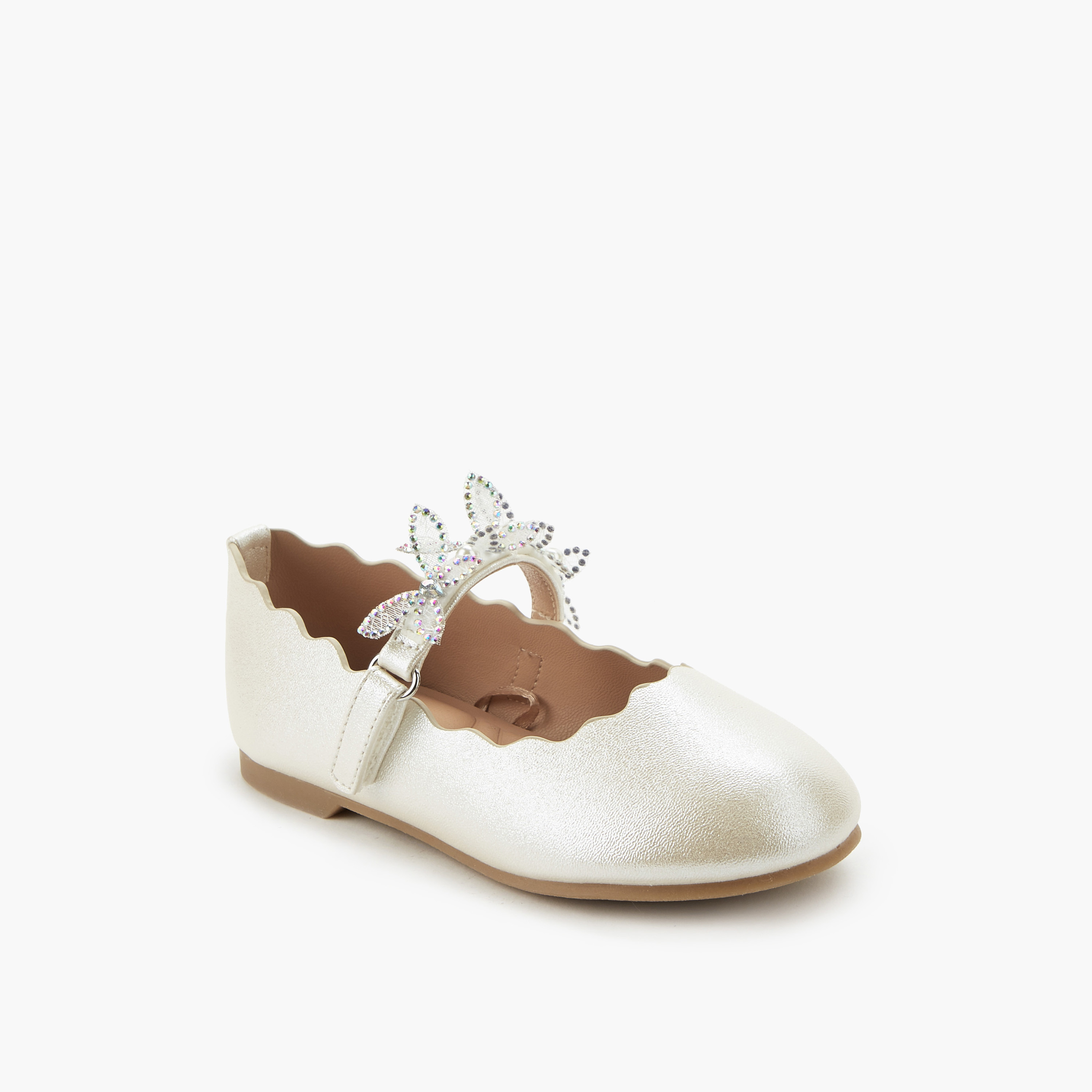 حذاء باليرينا مزين بشريط لاصق للبنات من جونيورز-girls-shoes-maryjanes-image-2