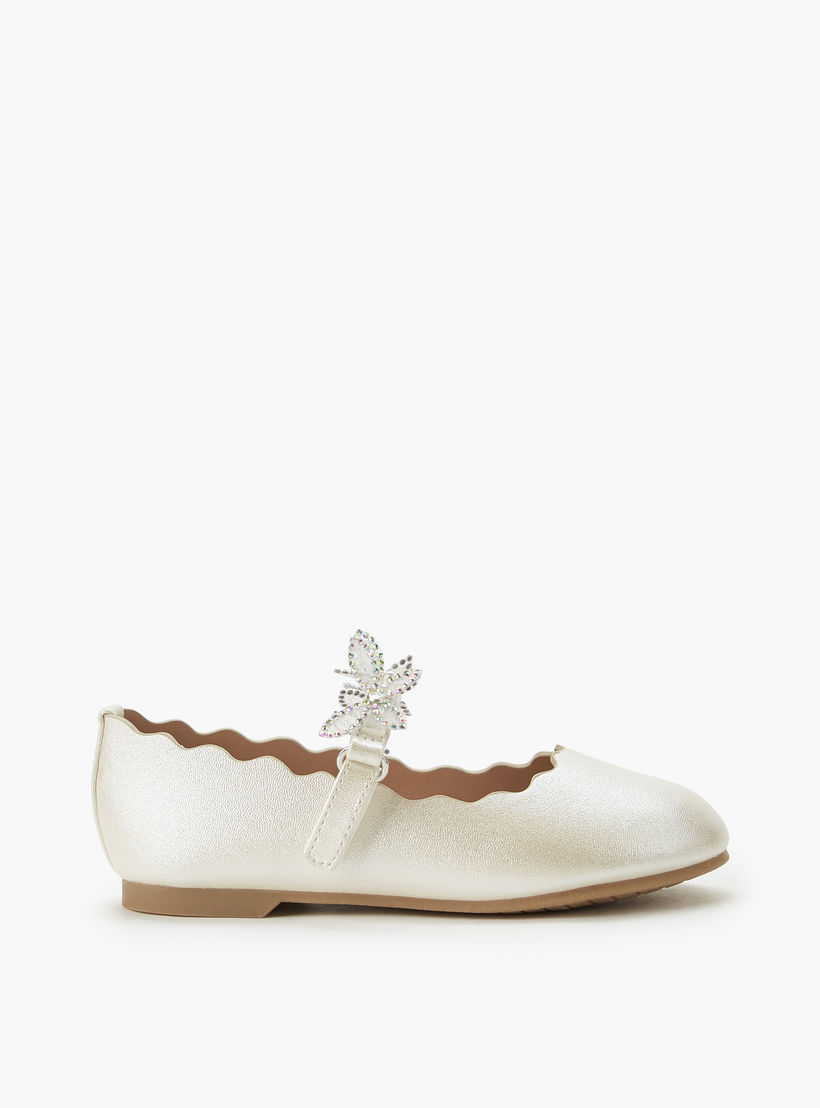 حذاء باليرينا مزين بشريط لاصق للبنات من جونيورز-girls-shoes-maryjanes-image-3
