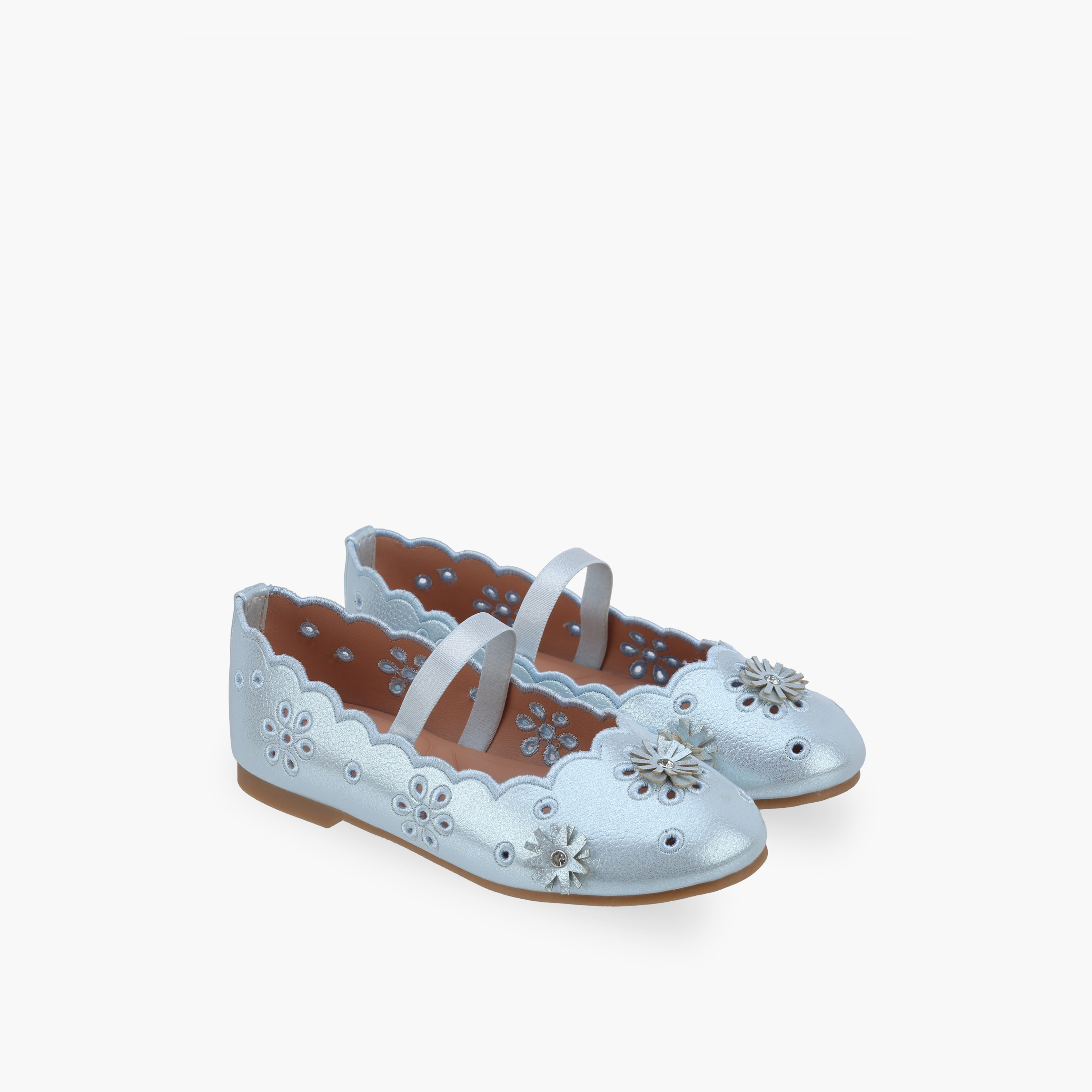 Juniors Girls Floral Embellished Ballerina Shoes-girls-shoes-ballerinas-image-1