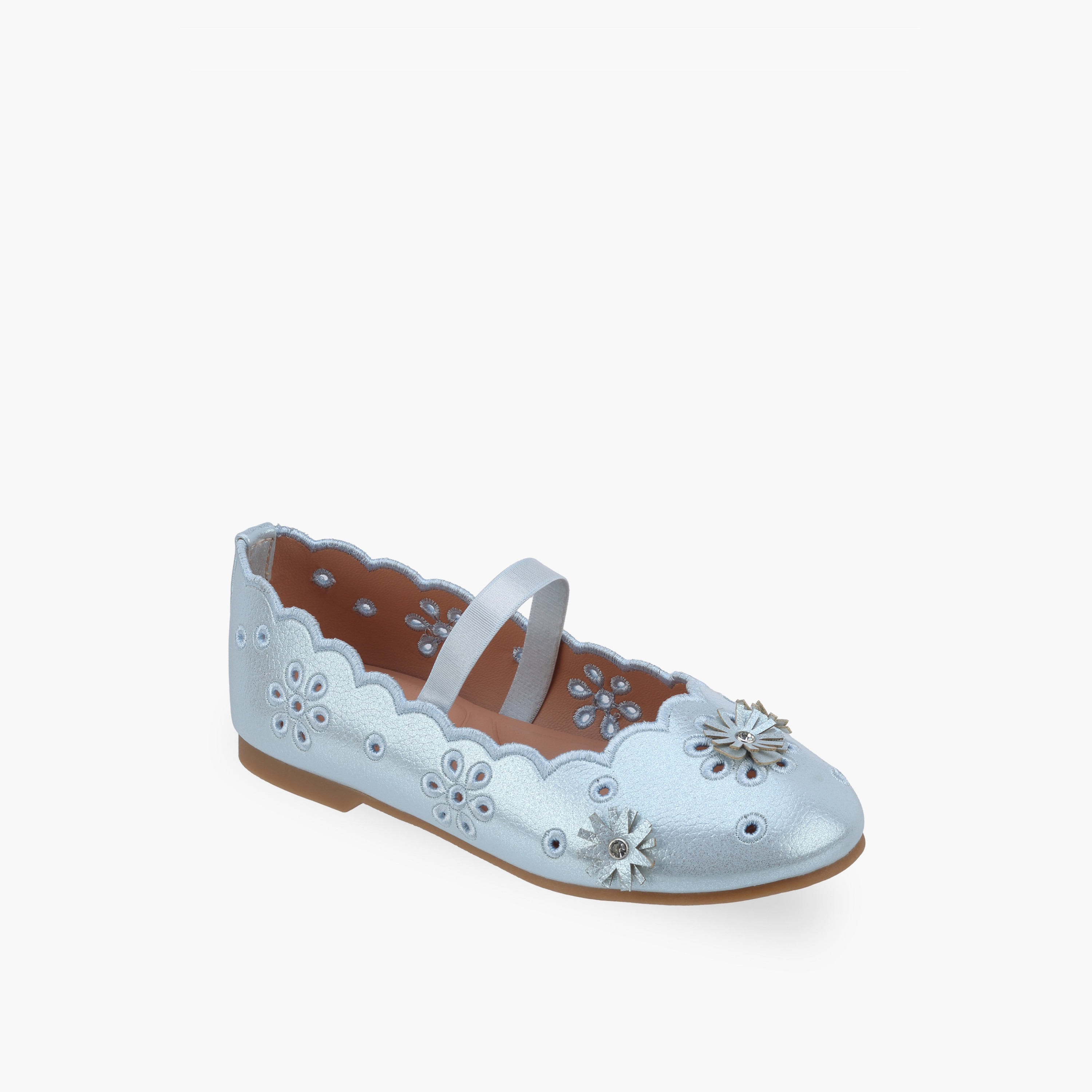 Juniors Girls Floral Embellished Ballerina Shoes-girls-shoes-ballerinas-image-2