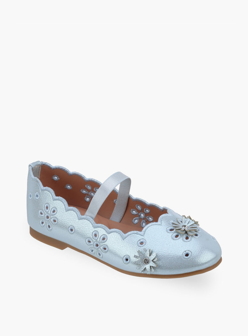 Juniors Girls Floral Embellished Ballerina Shoes-girls-shoes-ballerinas-image-2