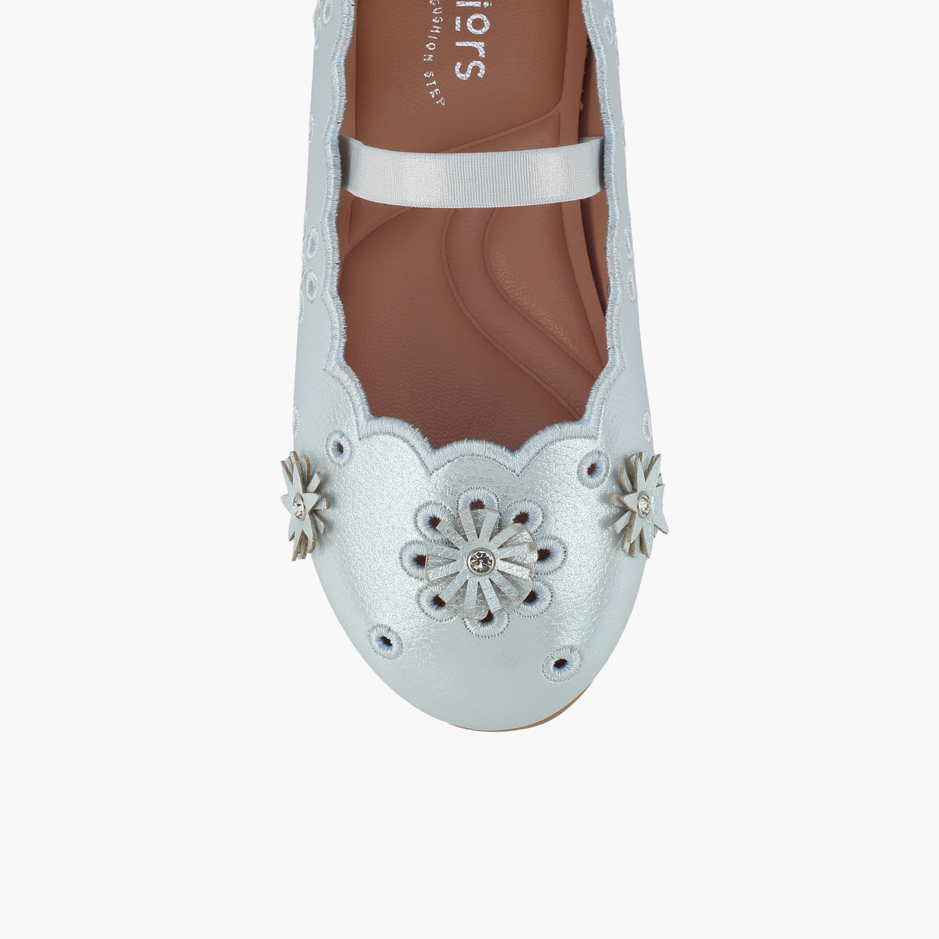 Juniors Girls Floral Embellished Ballerina Shoes-girls-shoes-ballerinas-image-4